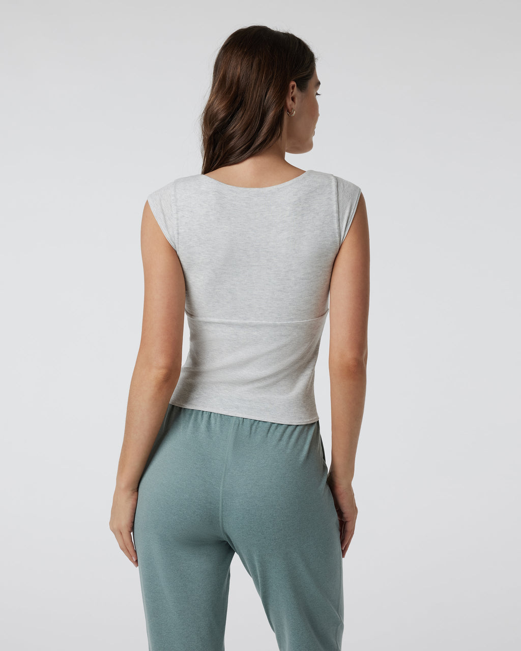 Sleeveless Cove V Neck | Light Heather Grey