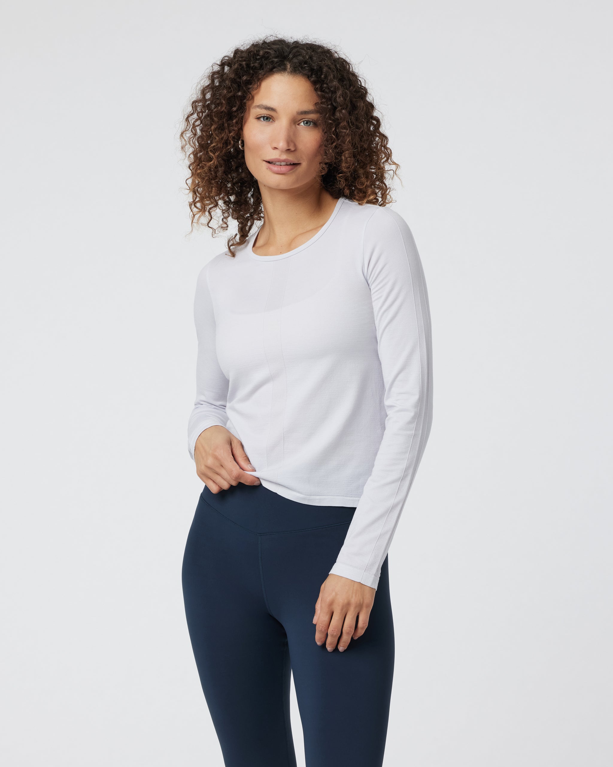 Long Sleeve Apres Sport Seamless Top | Frost Grey