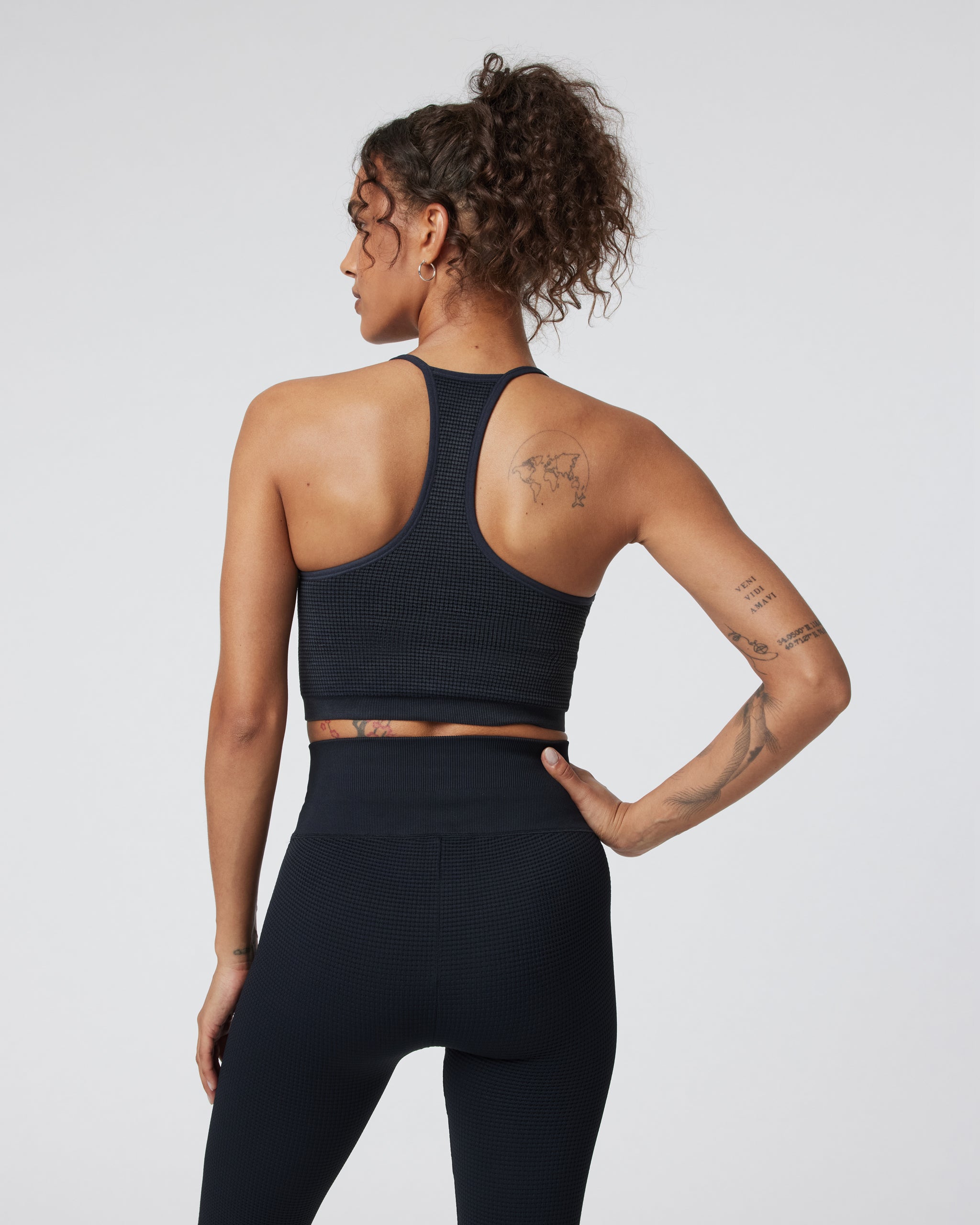 Waffle Seamless Bra | Black