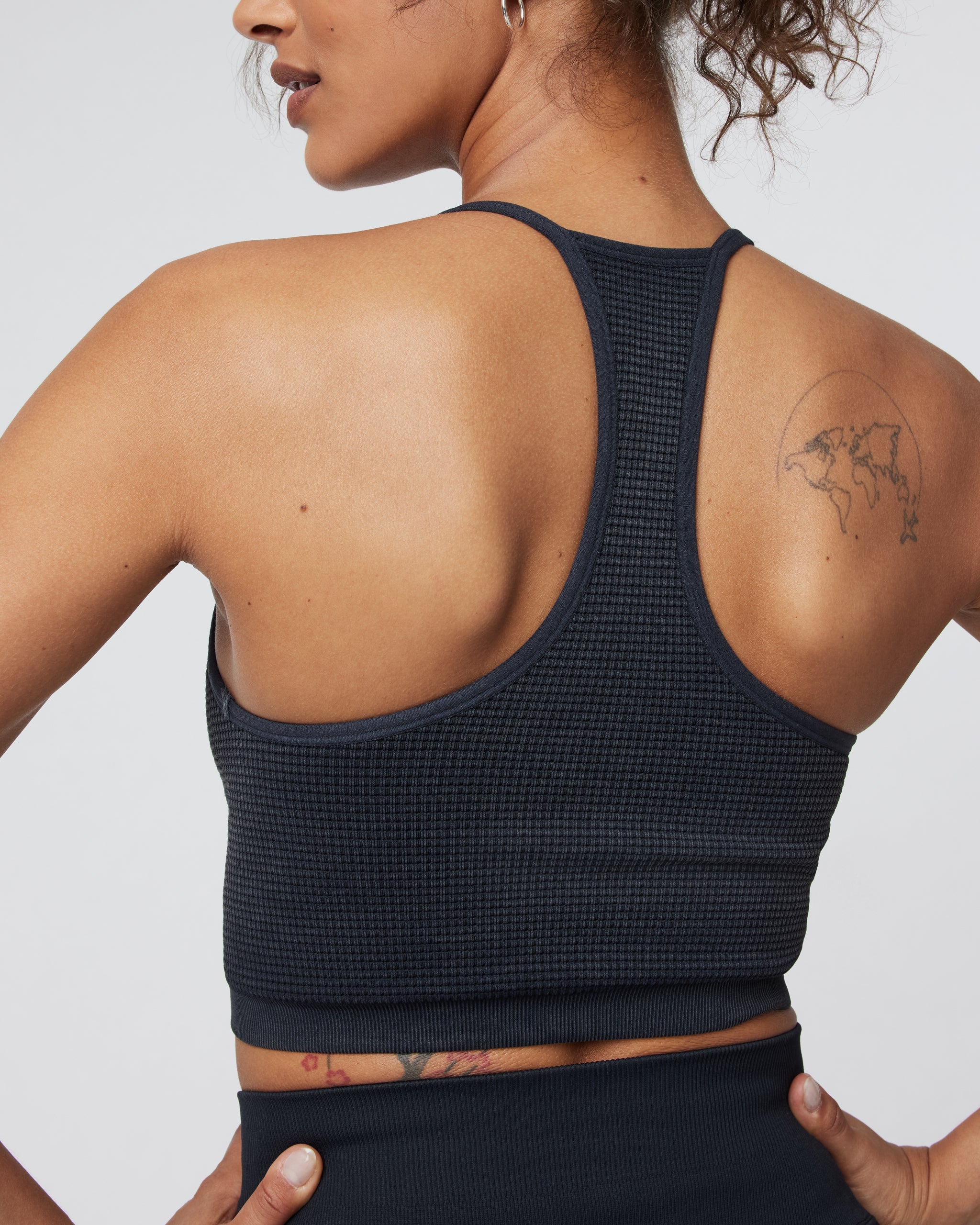 Waffle Seamless Bra | Black
