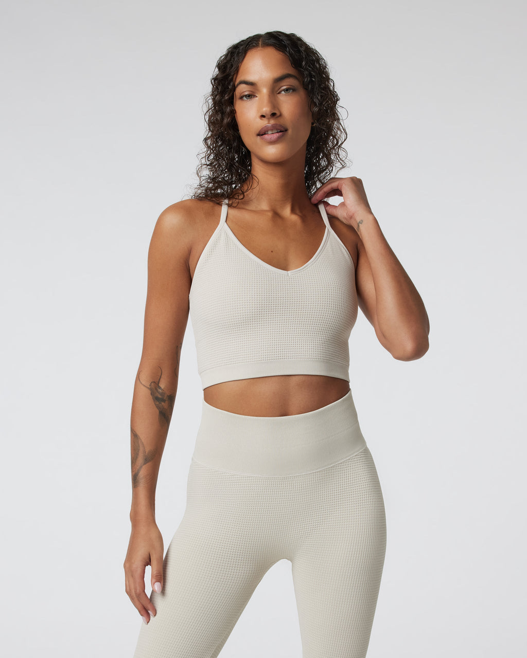 Waffle Seamless Bra | Ecru