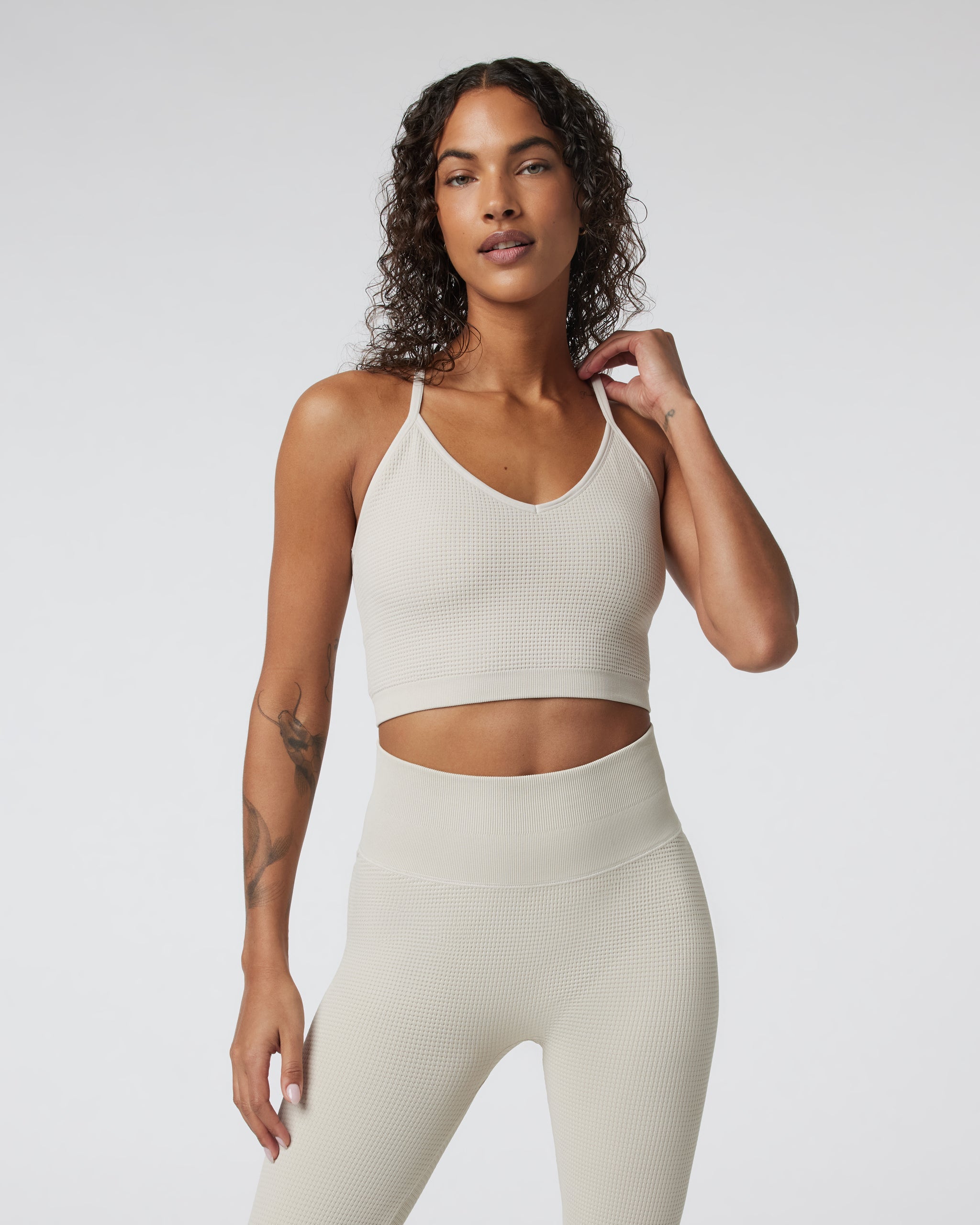 Waffle Seamless Bra | Ecru