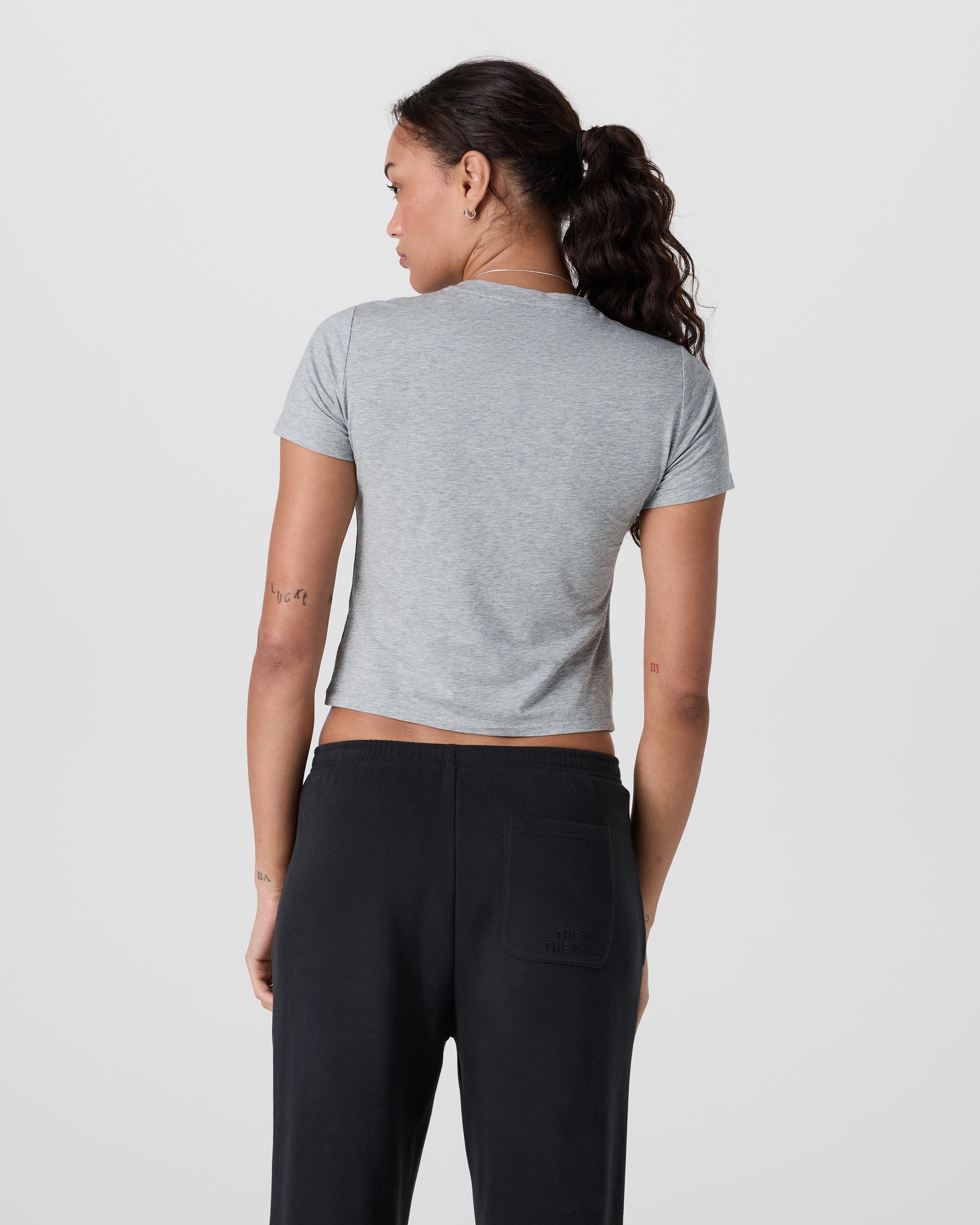 Feather Baby Tee | Light Heather Grey