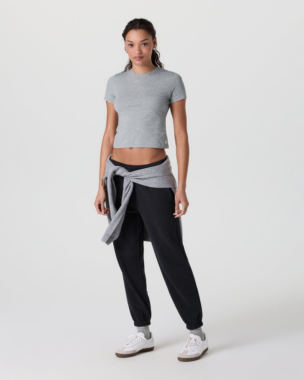 Feather Baby Tee | Light Heather Grey