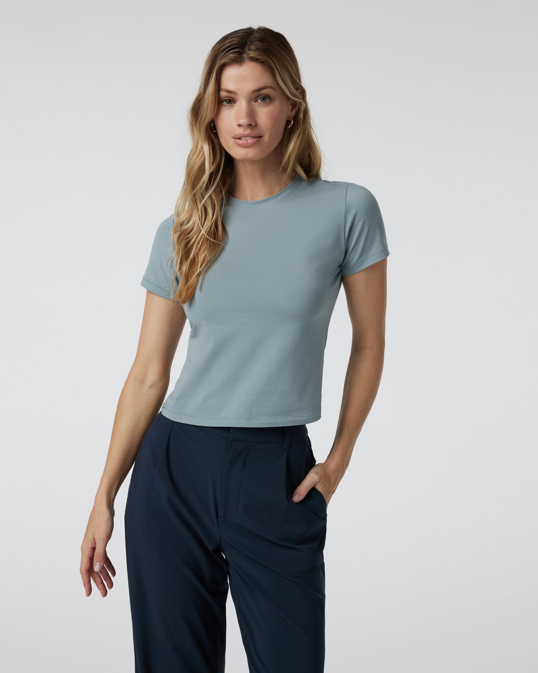 Feather Baby Tee | Vintage Pistachio