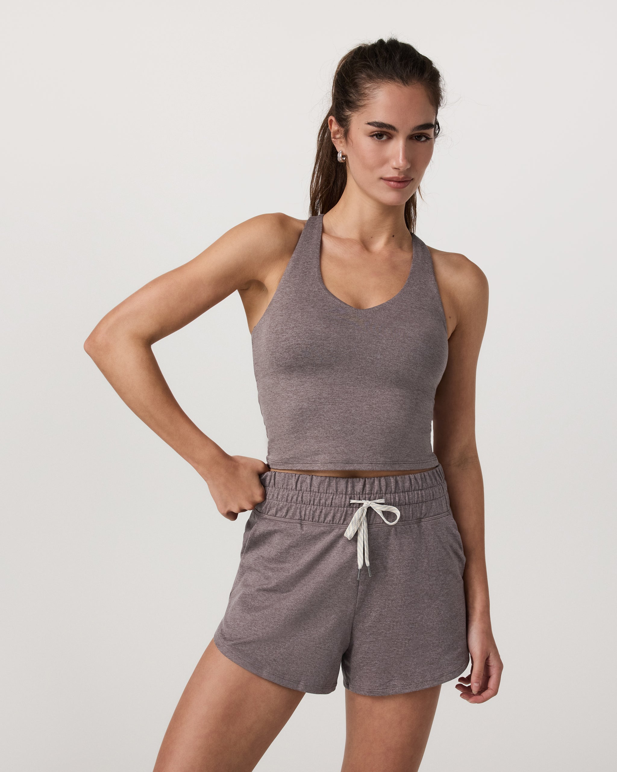 Halo Performance Crop 2.0 | Huckleberry Heather