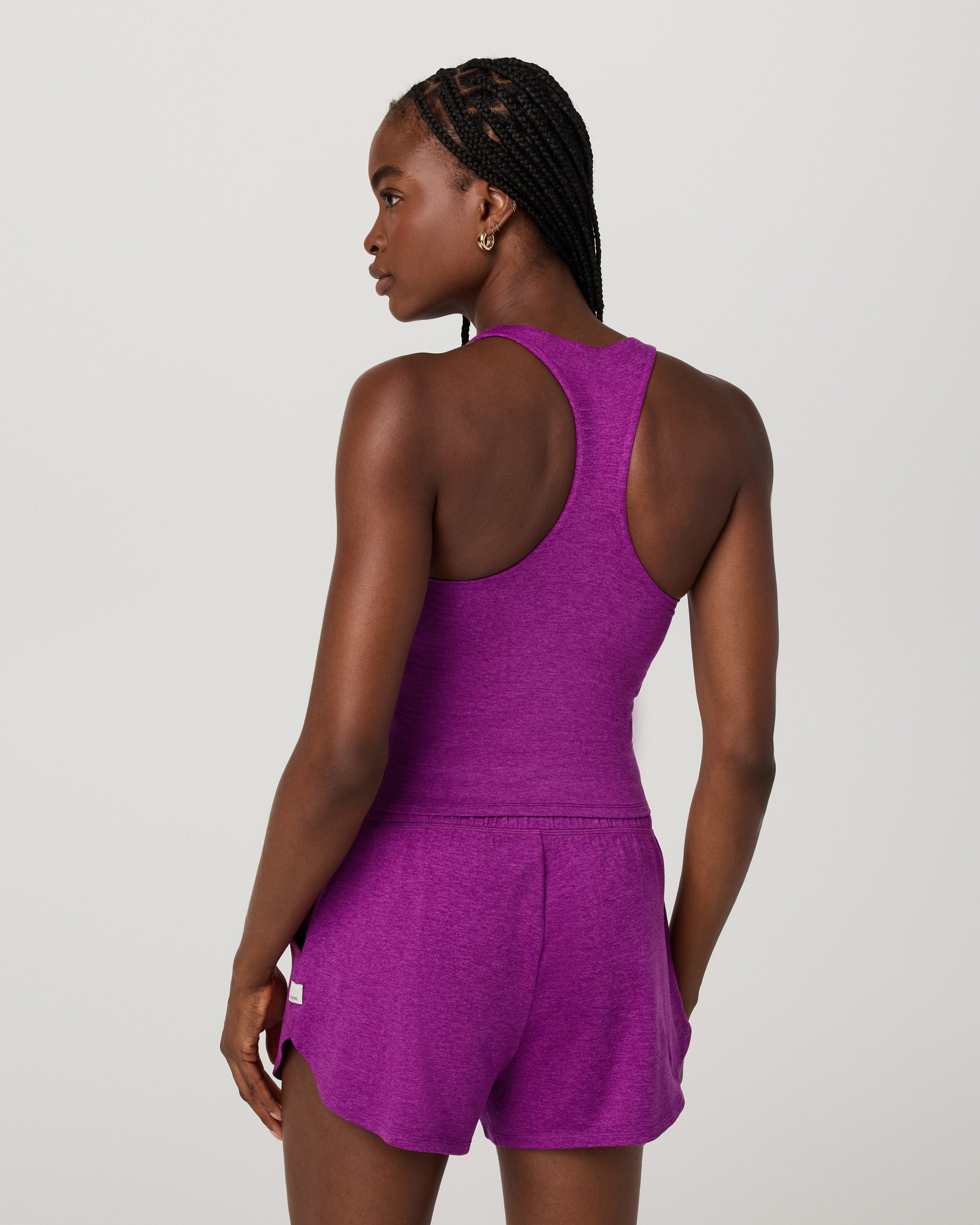Halo Performance Crop 2.0 | Magenta Heather