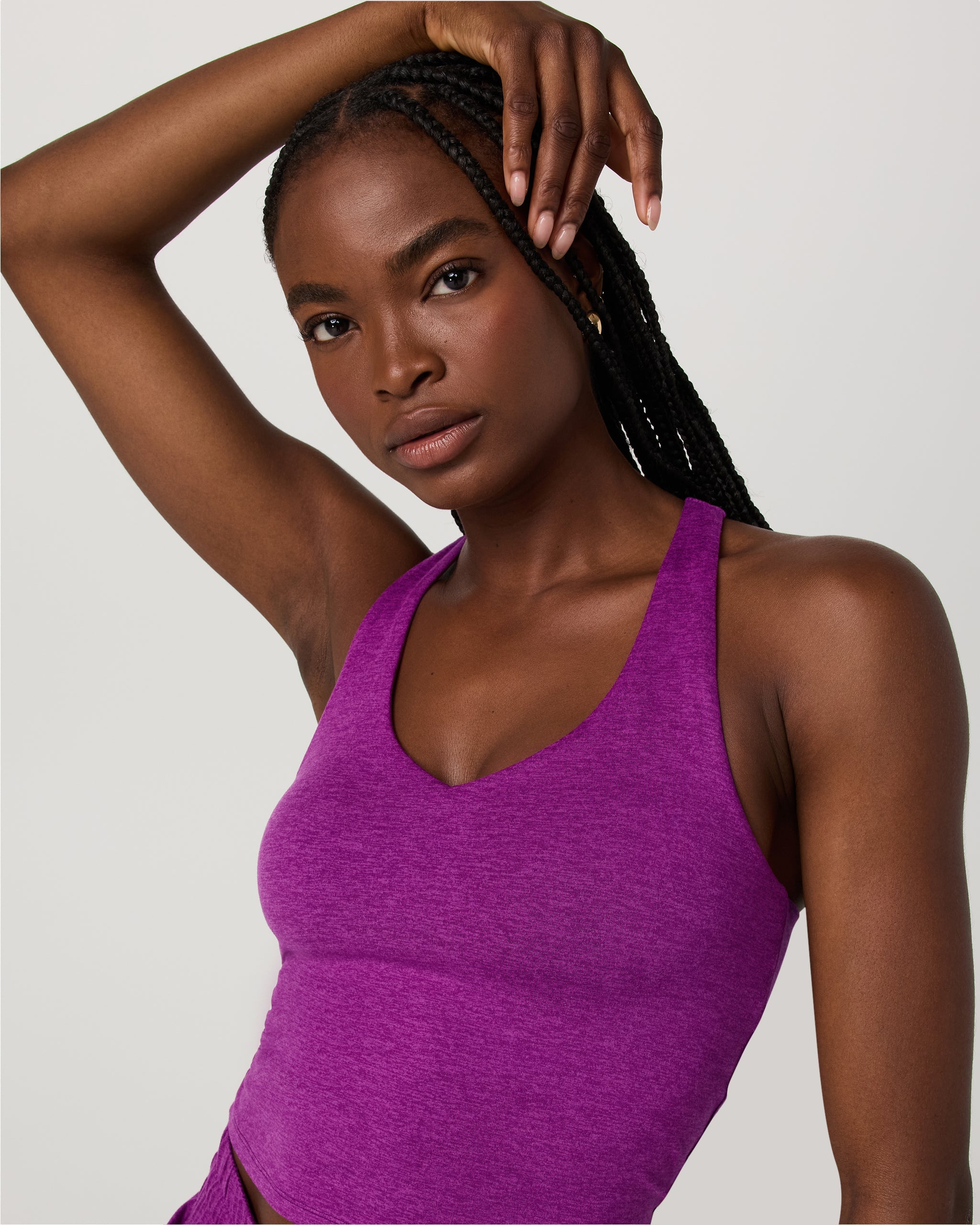 Halo Performance Crop 2.0 | Magenta Heather