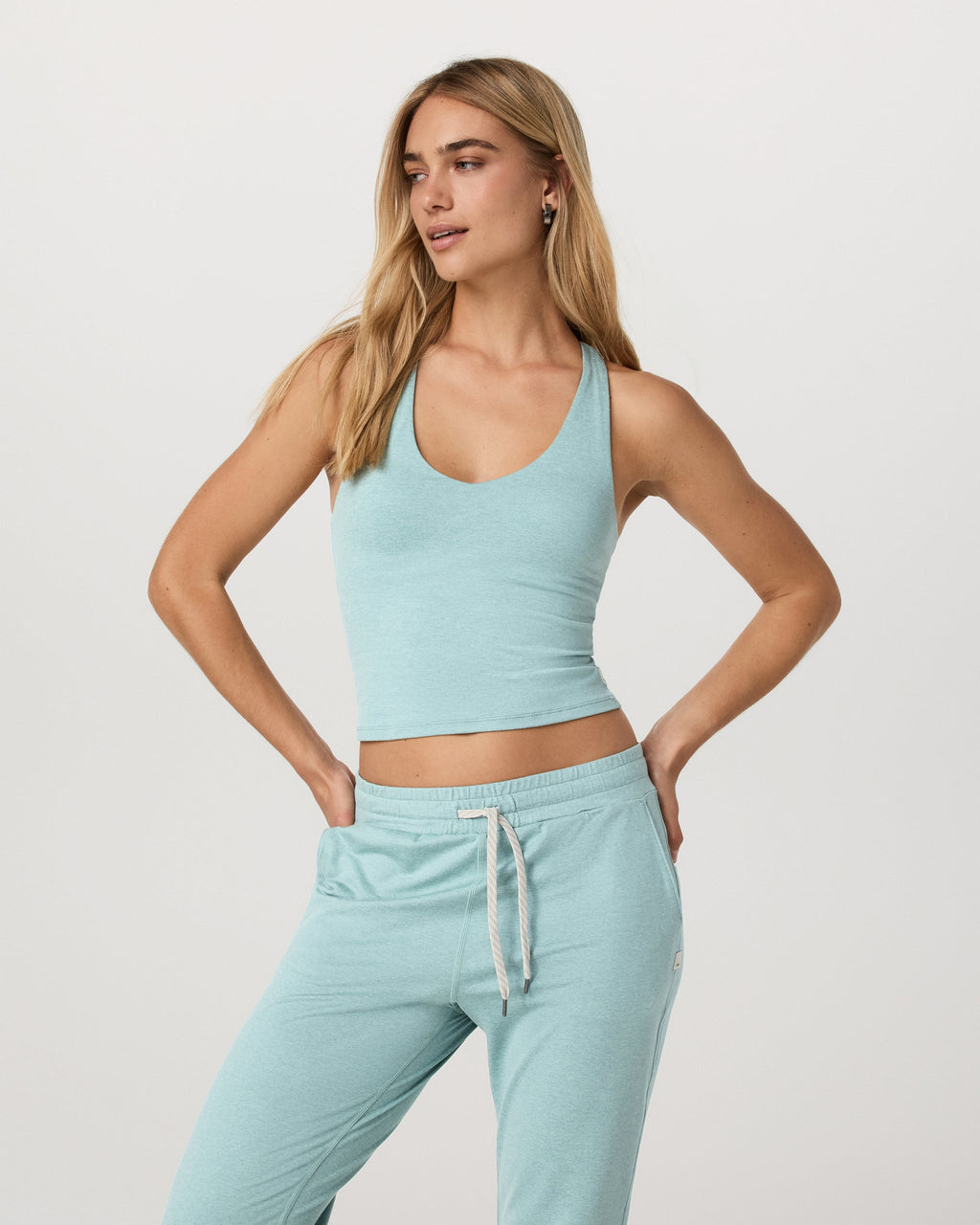 Halo Performance Crop Tank 2.0 | Sea Spray Heather