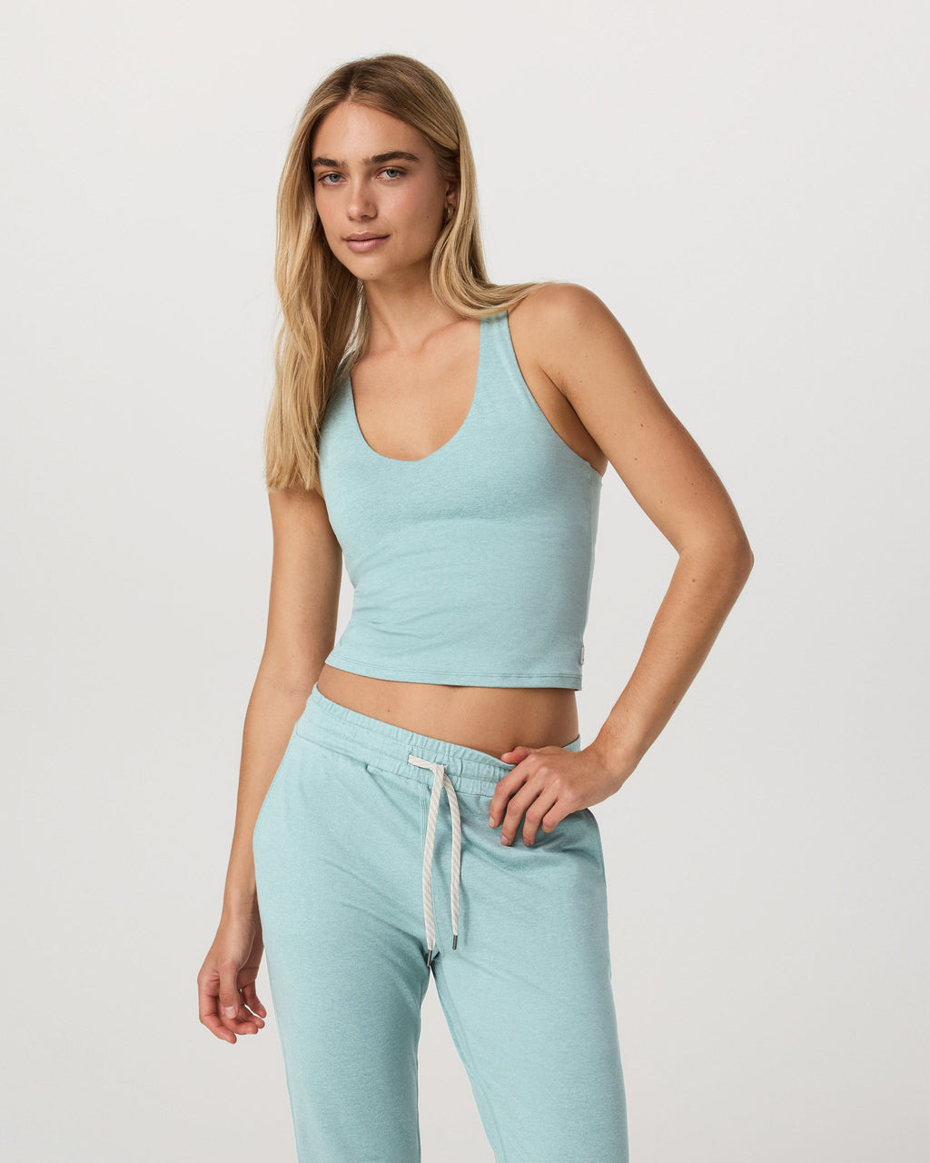 Halo Performance Crop Tank 2.0 | Sea Spray Heather