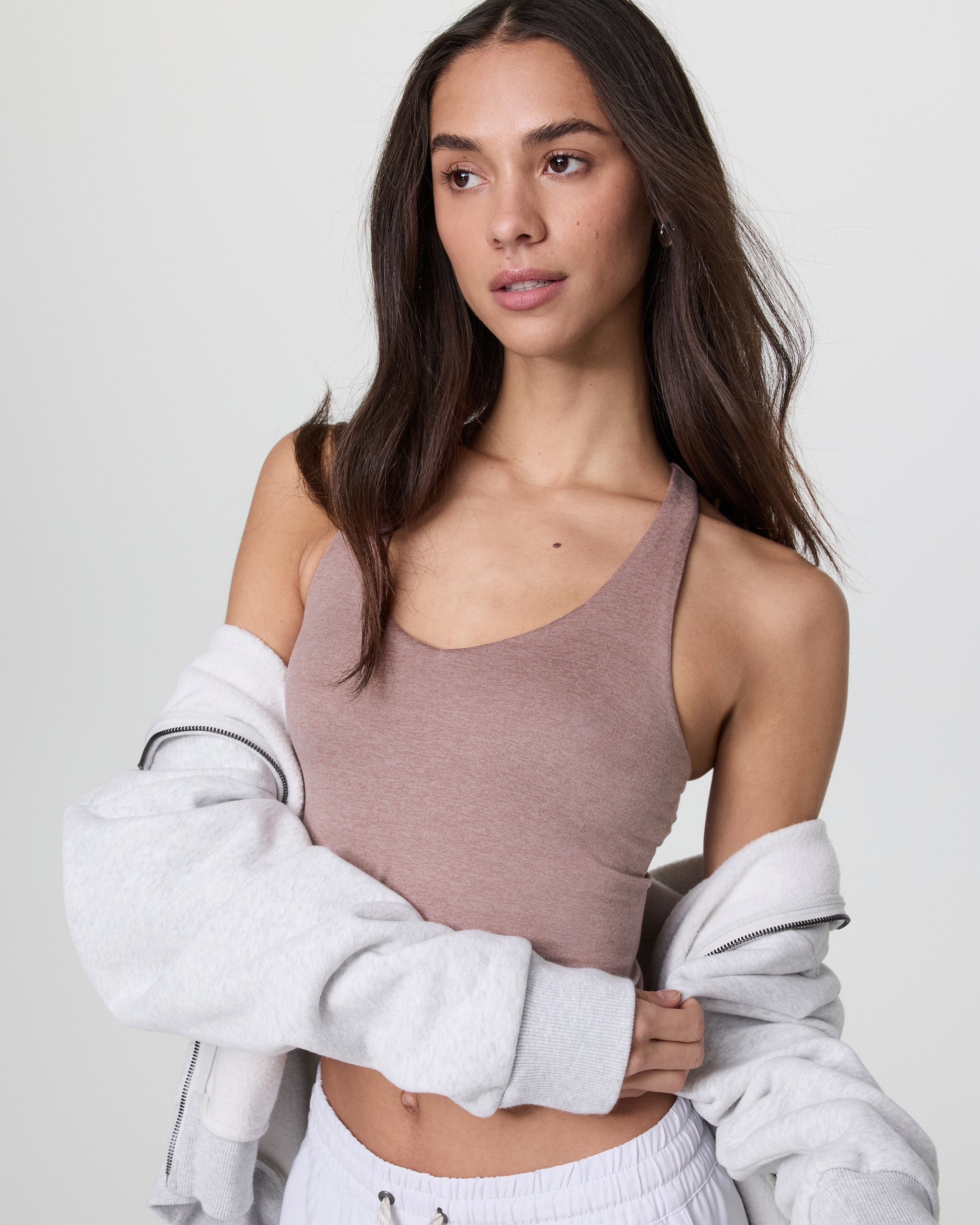 Halo Performance Crop 2.0 | Zion Rose Heather