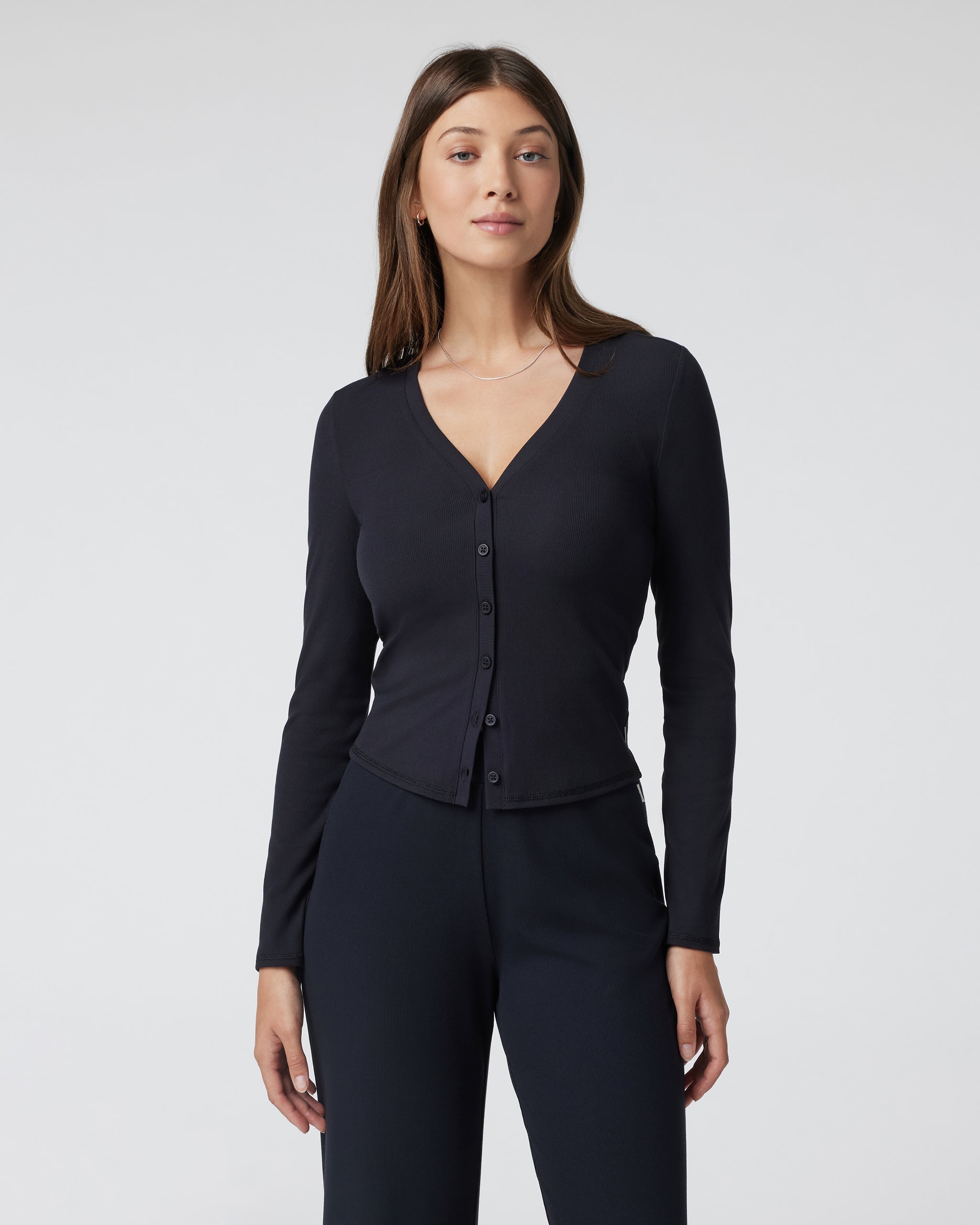 Long Sleeve Pose Cardigan | Black