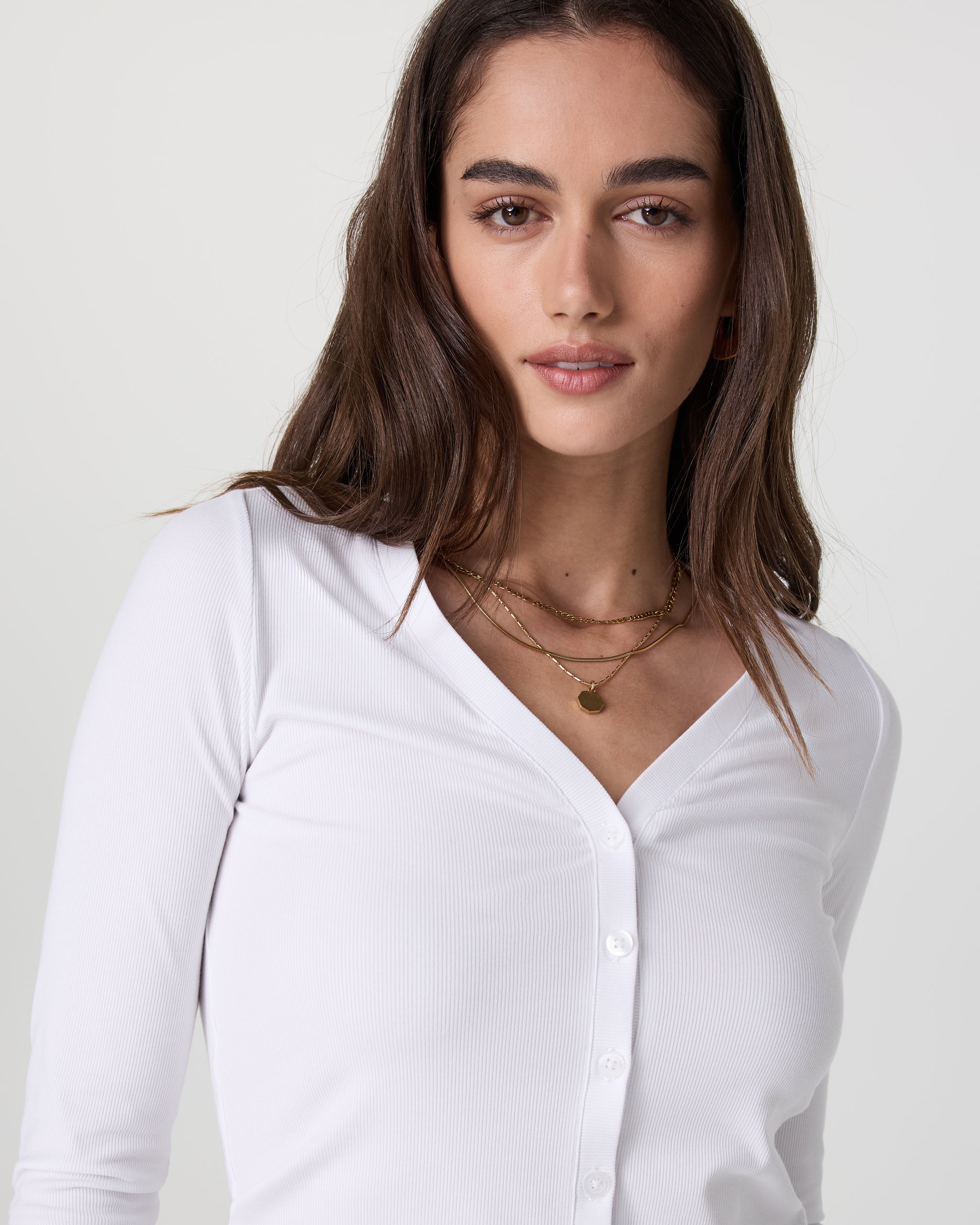 Long Sleeve Pose Cardigan | White