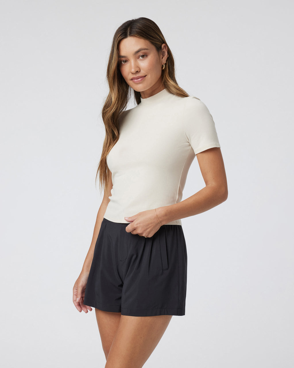 Short Sleeve Pose Mock Neck | Milkweed