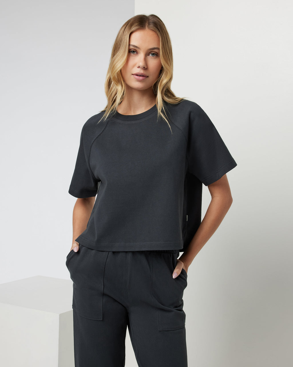 Short Sleeve Mackenzie Top | Washed Black