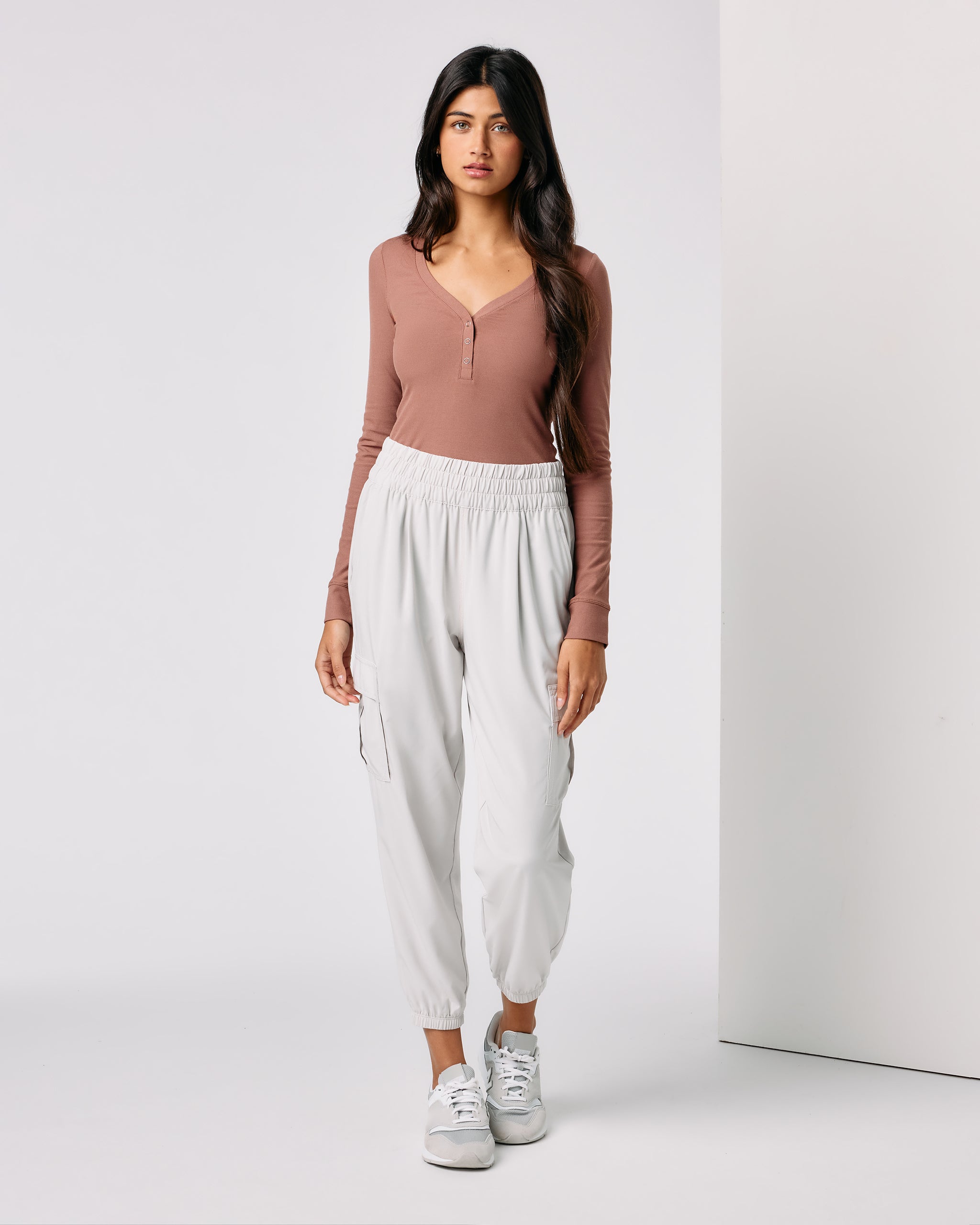 Long Sleeve Pose Henley | Terracotta