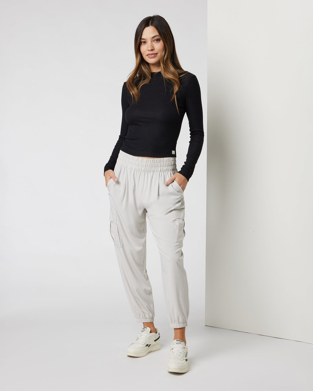 Long Sleeve Cove Mock Neck Top | Black