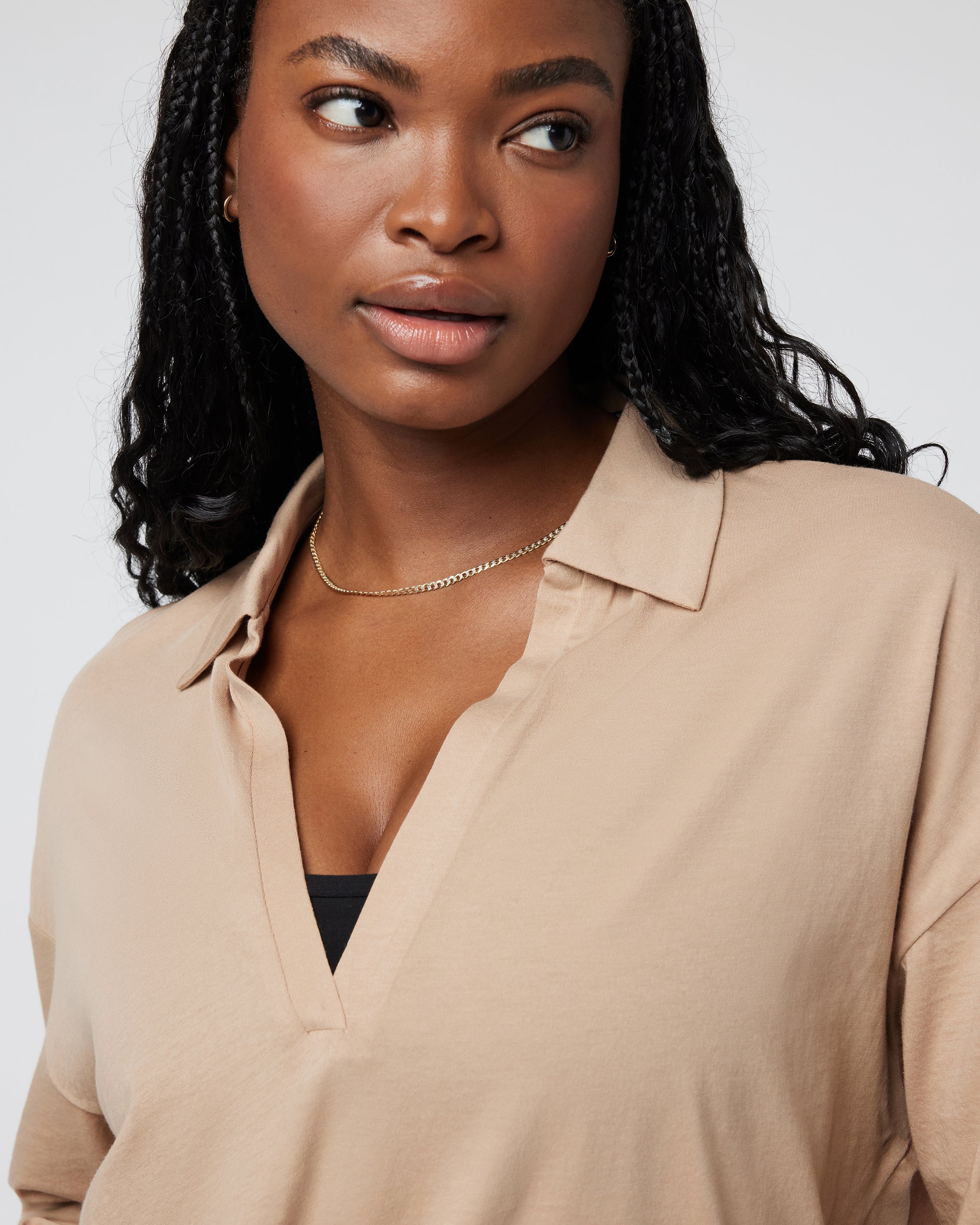 Long Sleeve Sutton Relaxed Polo | Coconut