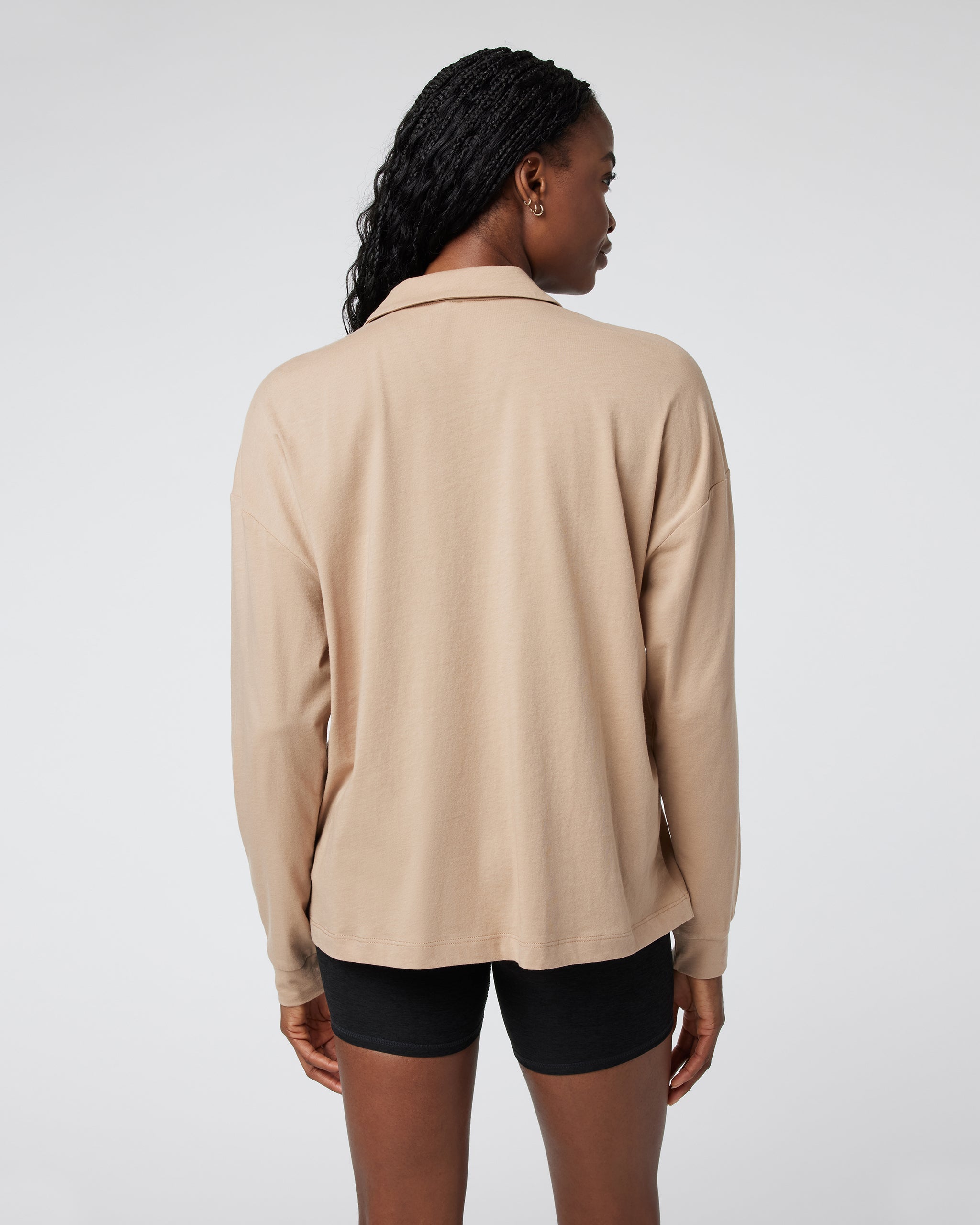 Long Sleeve Sutton Relaxed Polo | Coconut
