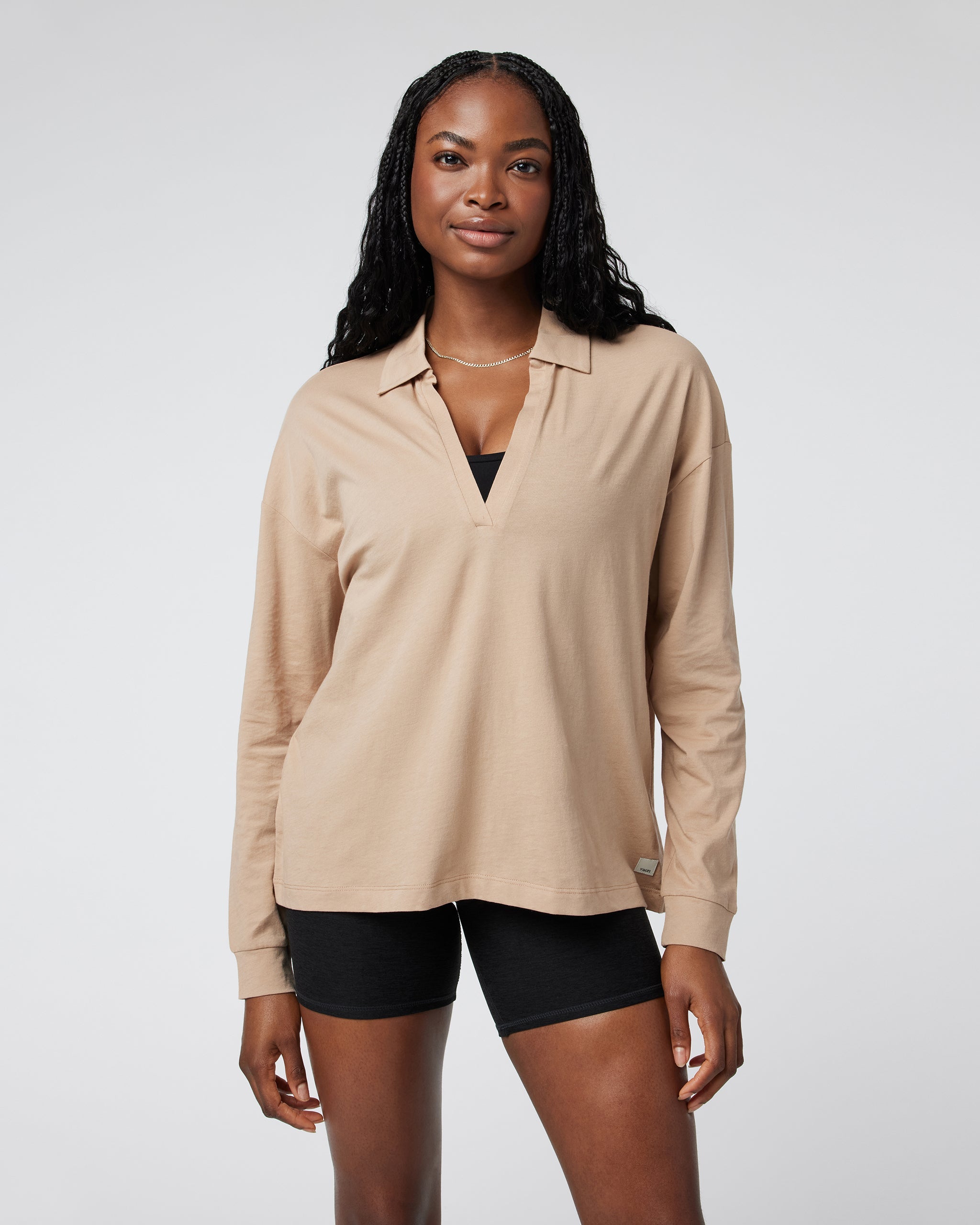 Long Sleeve Sutton Relaxed Polo | Coconut