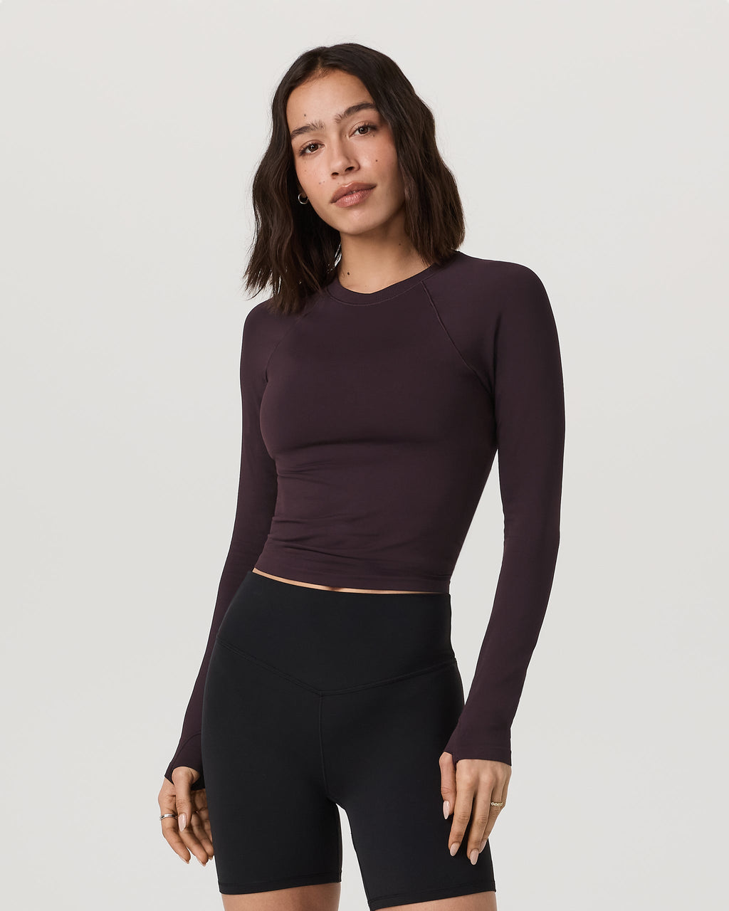 Long Sleeve Seamless Surge Tee | Raisin