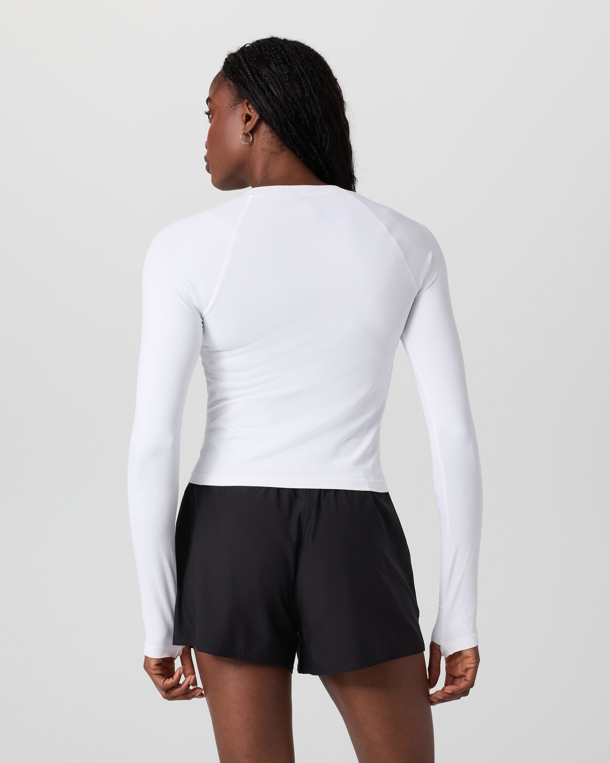 Long Sleeve Seamless Surge Tee | White