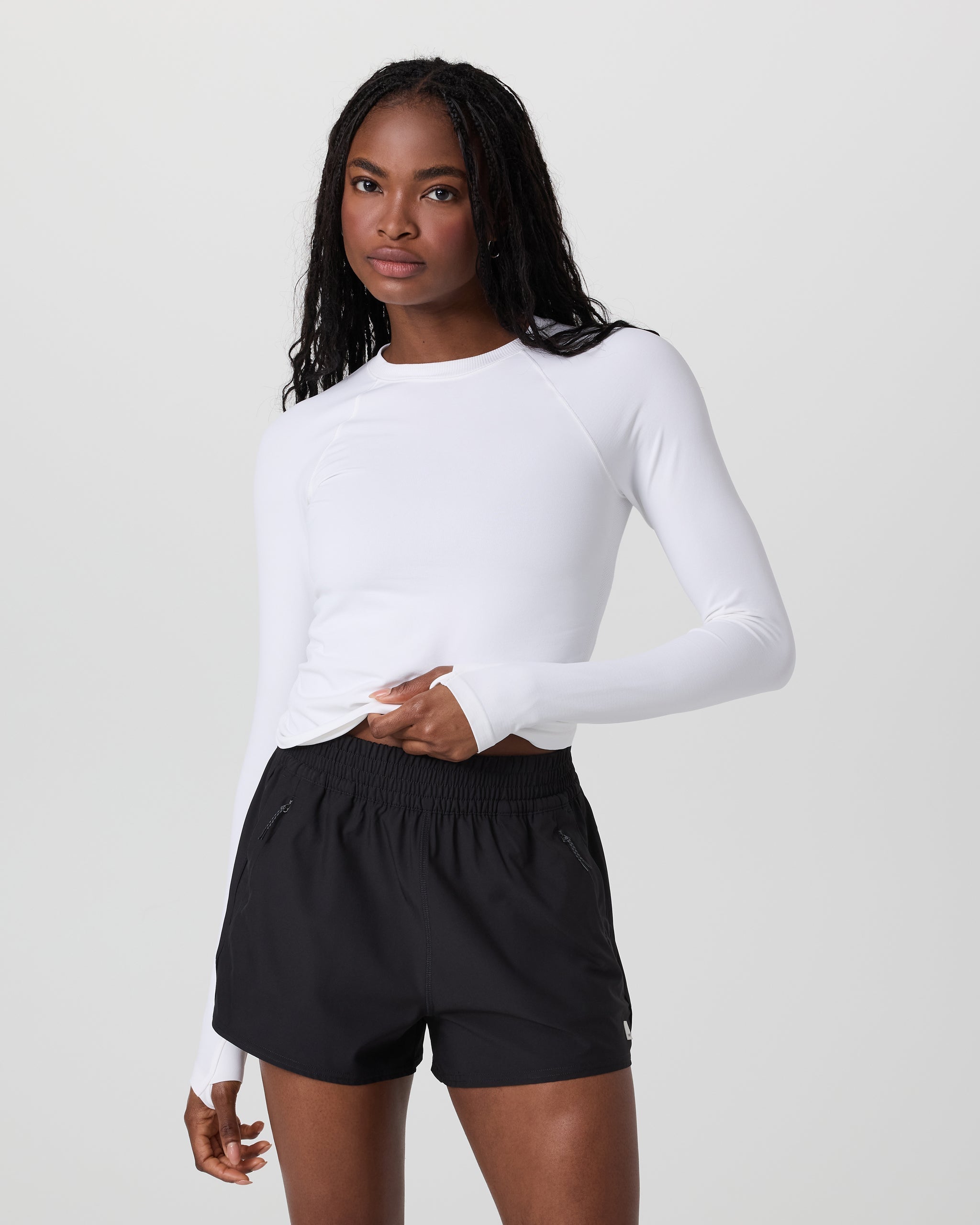 Long Sleeve Seamless Surge Tee | White