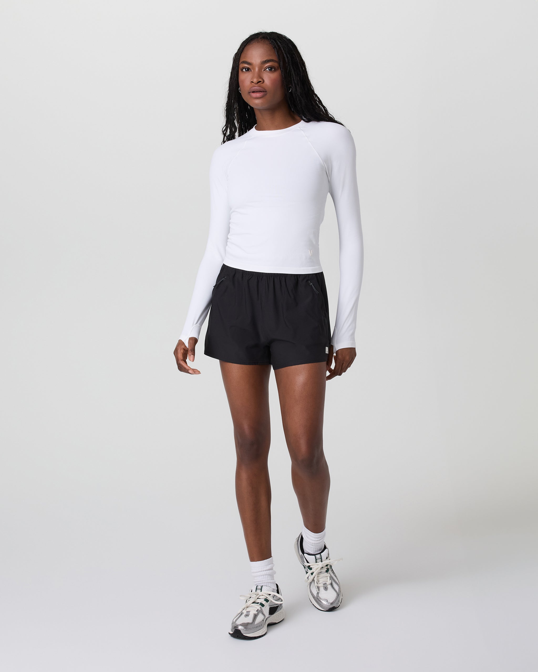Long Sleeve Seamless Surge Tee | White