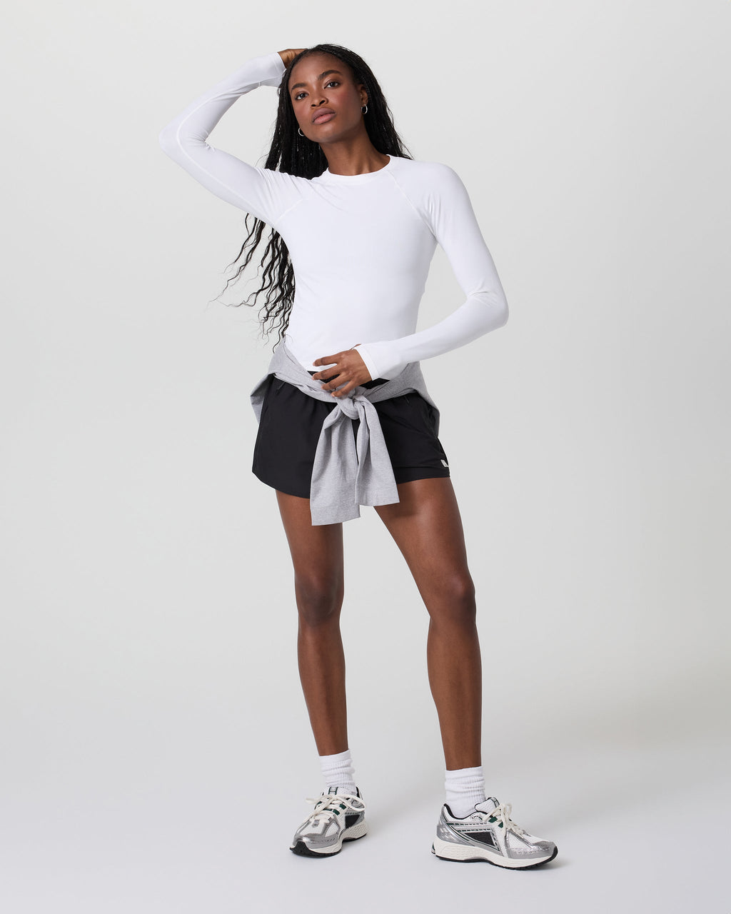 Long Sleeve Seamless Surge Tee | White