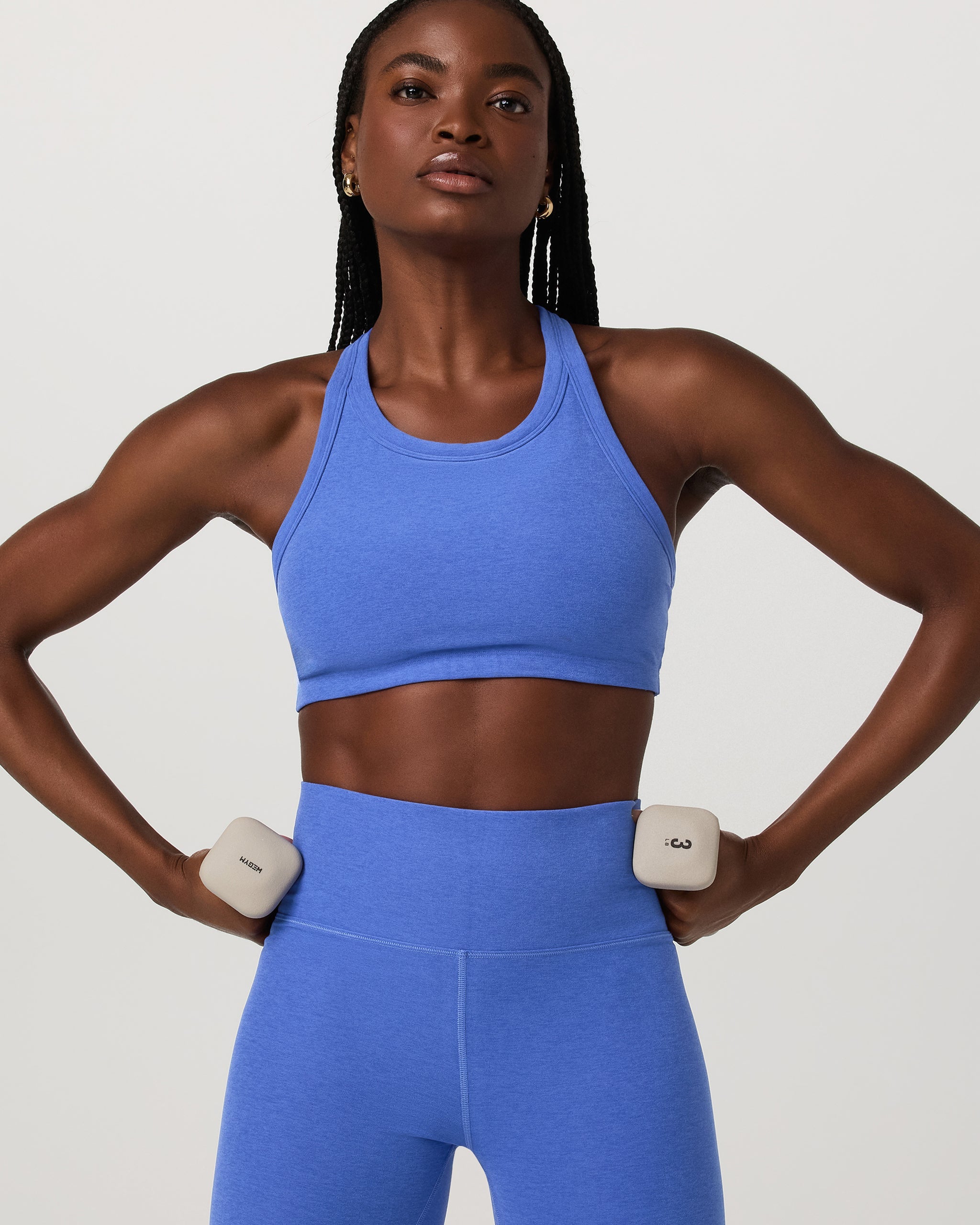 Elevation Racer Bra | Bright Iris Heather
