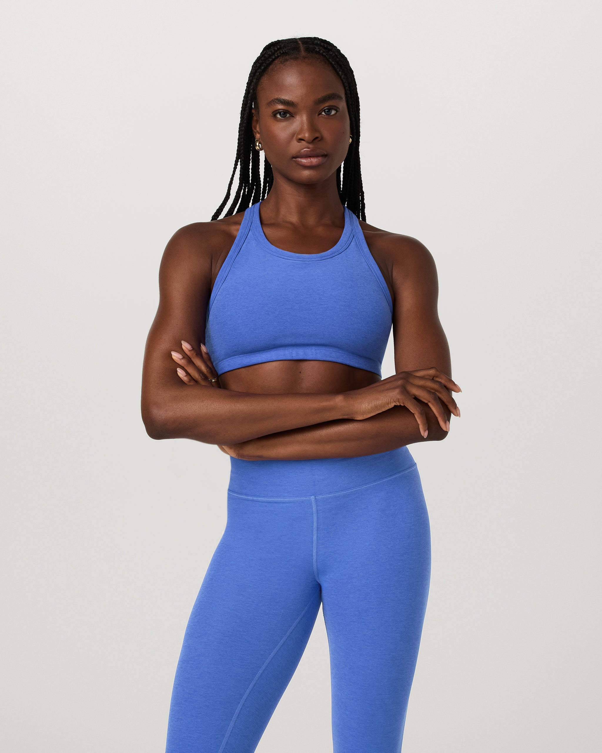 Elevation Racer Bra | Bright Iris Heather