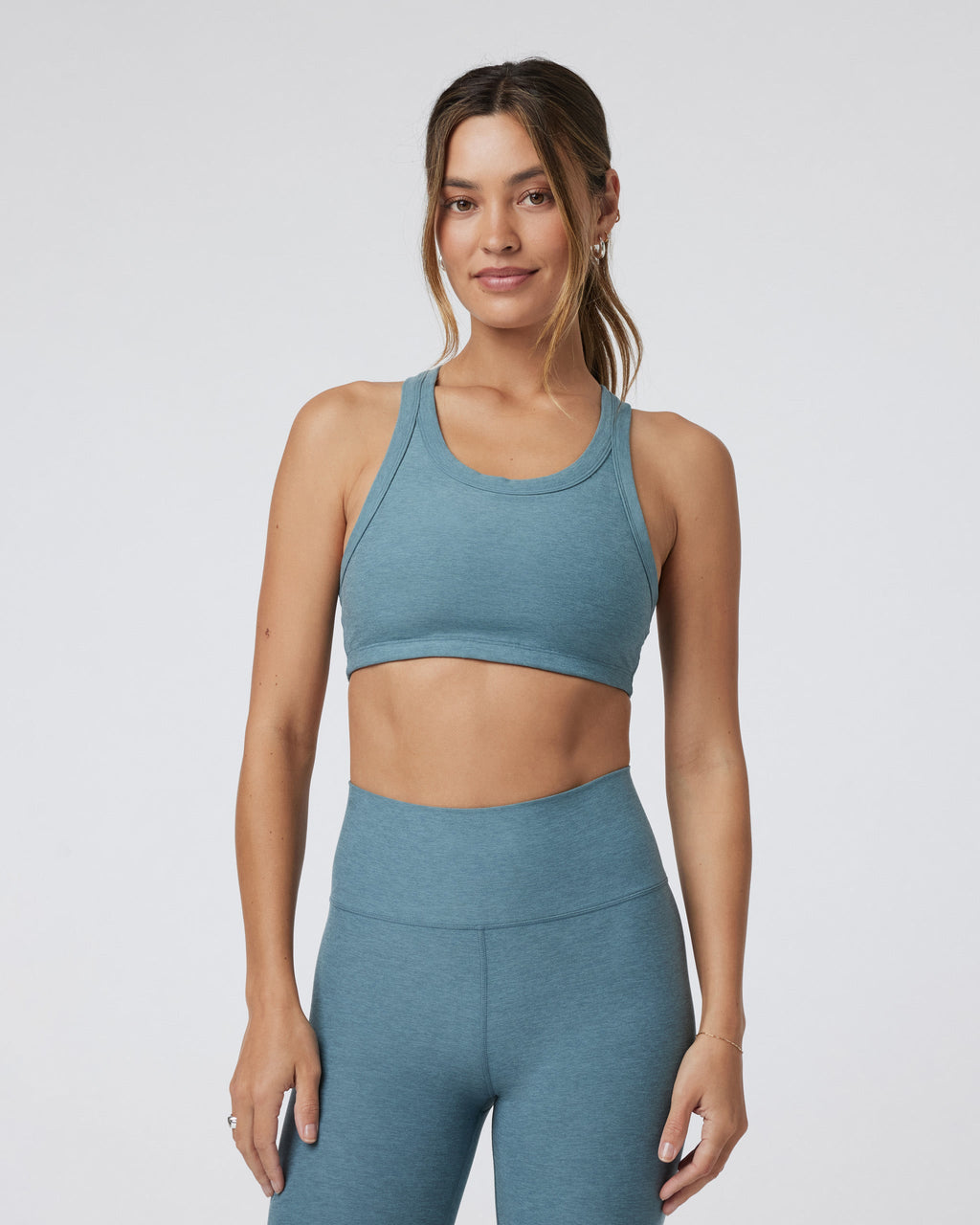 Elevation Racer Bra | Smoke Blue Heather