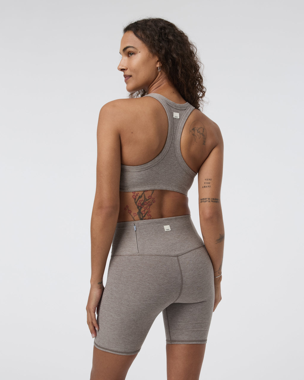Elevation Racer Bra | Cobblestone Heather