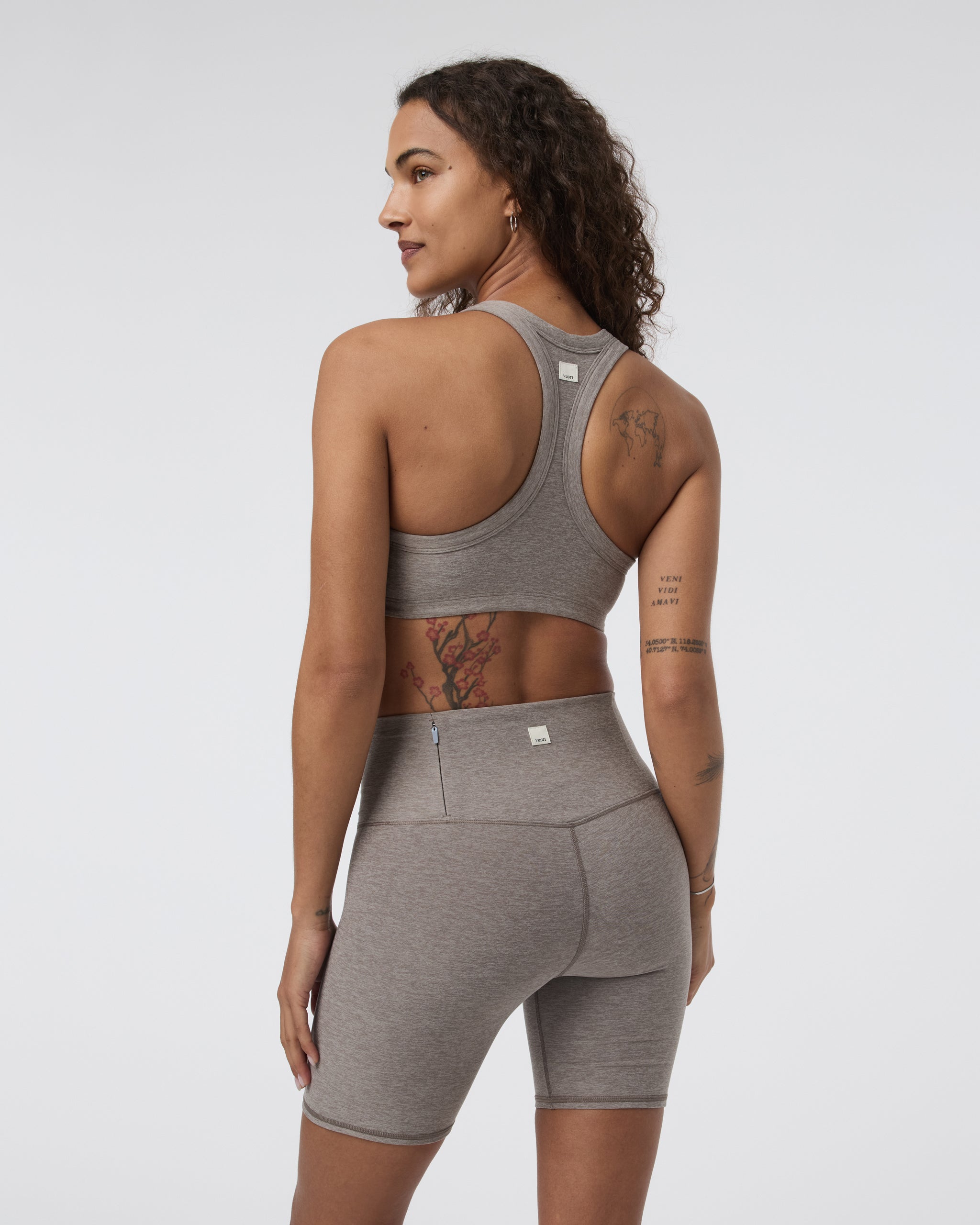 Elevation Racer Bra | Cobblestone Heather