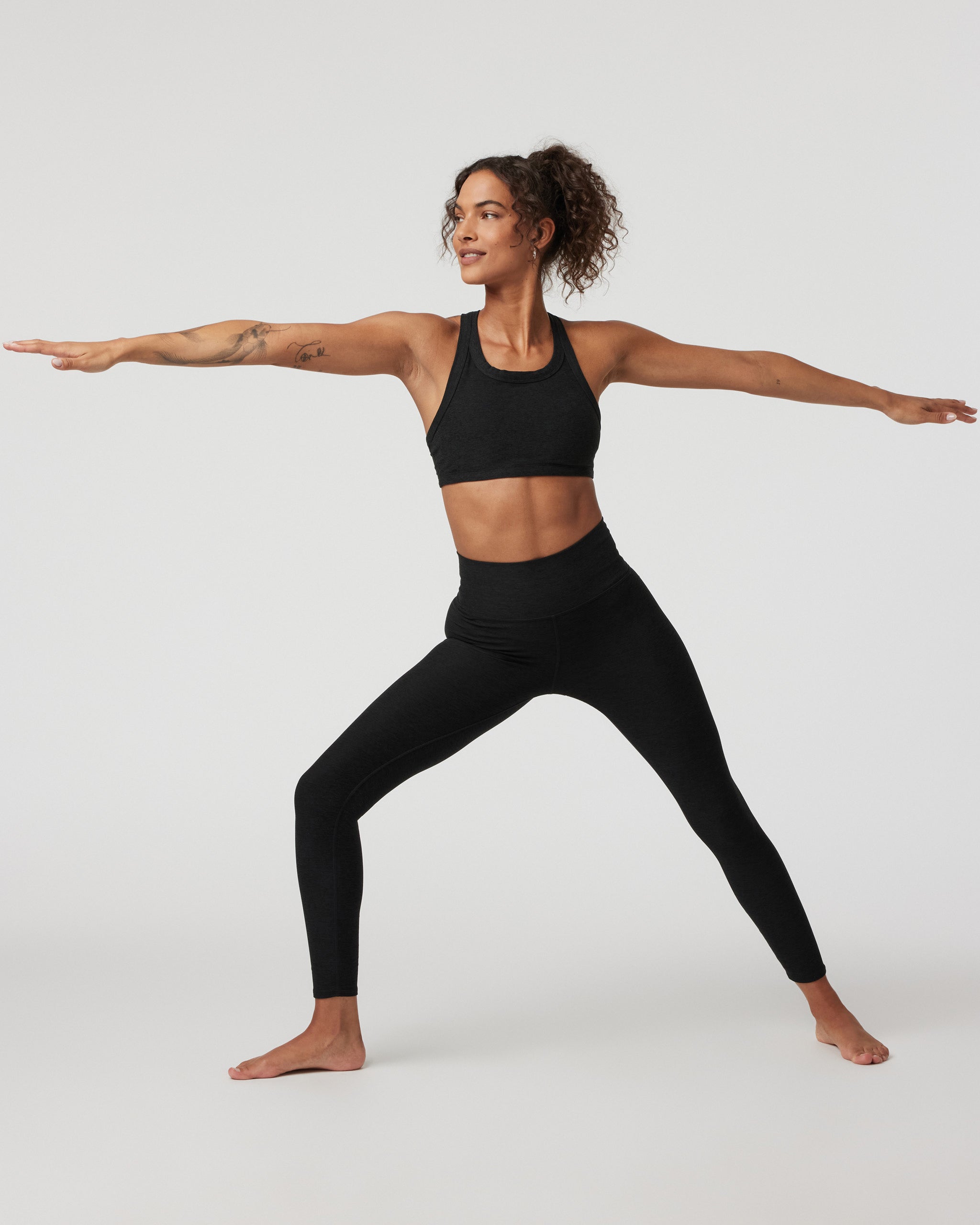 Elevation Racer Bra | Black Heather
