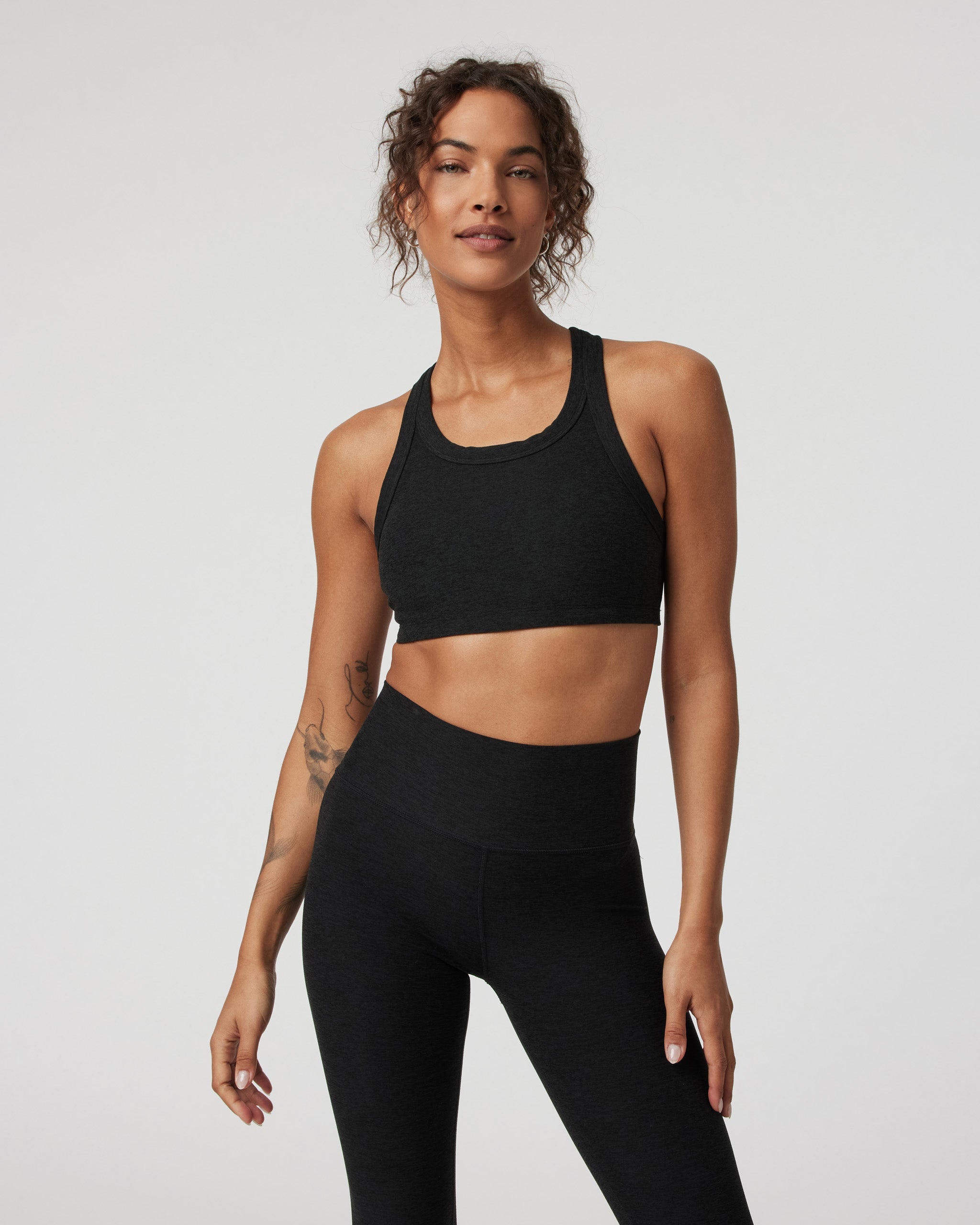 Elevation Racer Bra | Black Heather