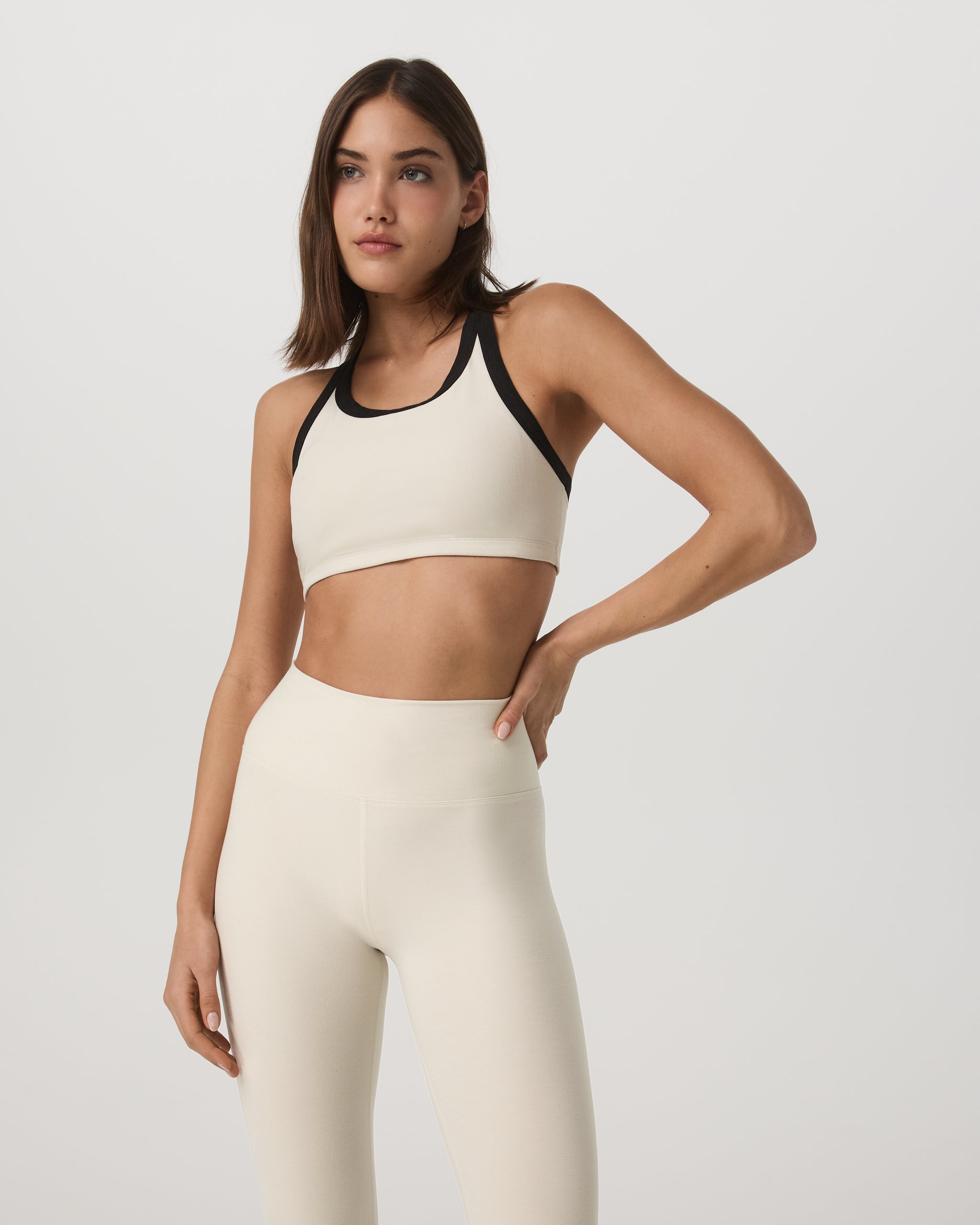 Elevation Racer Bra | Bone Heather