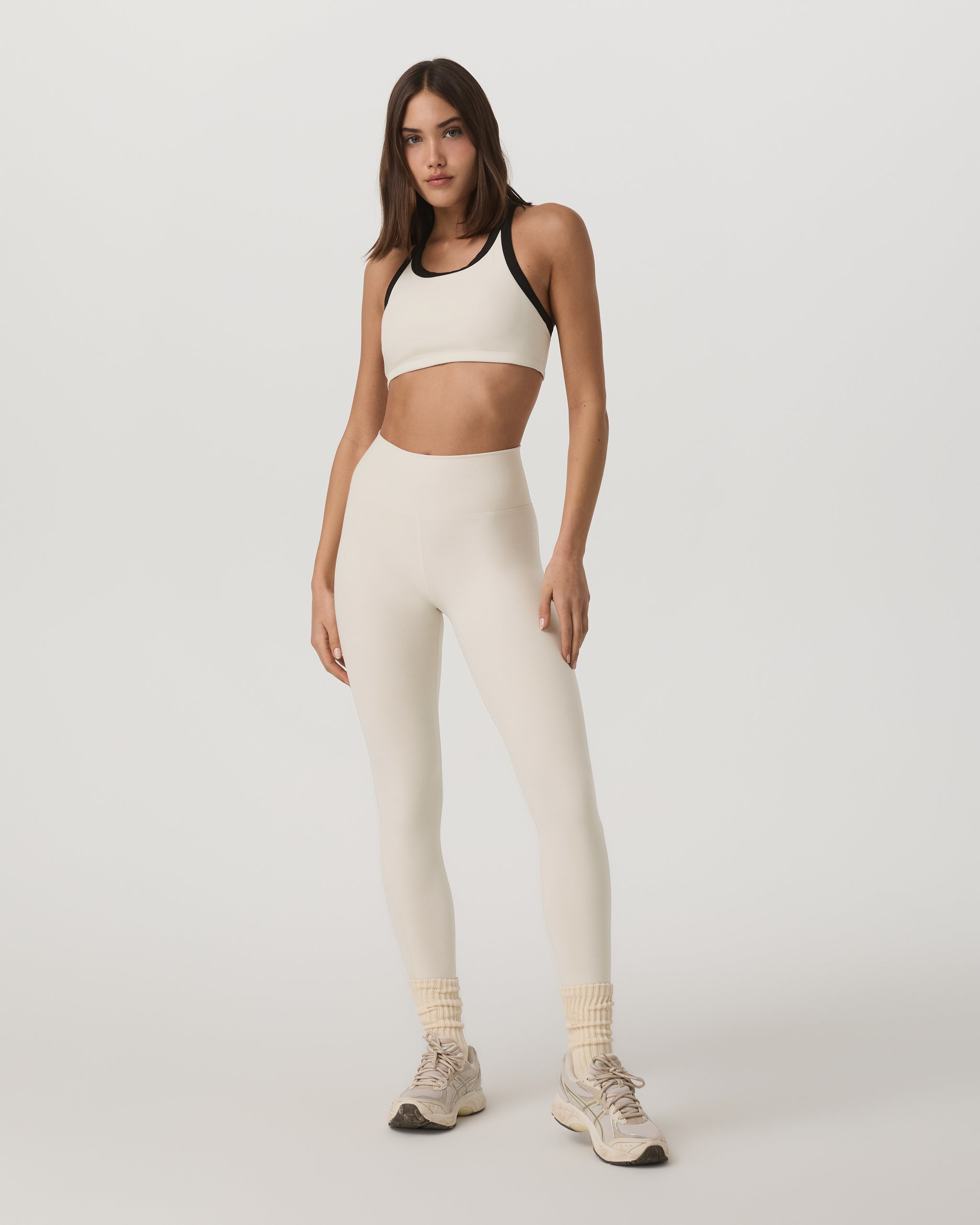 Elevation Racer Bra | Bone Heather