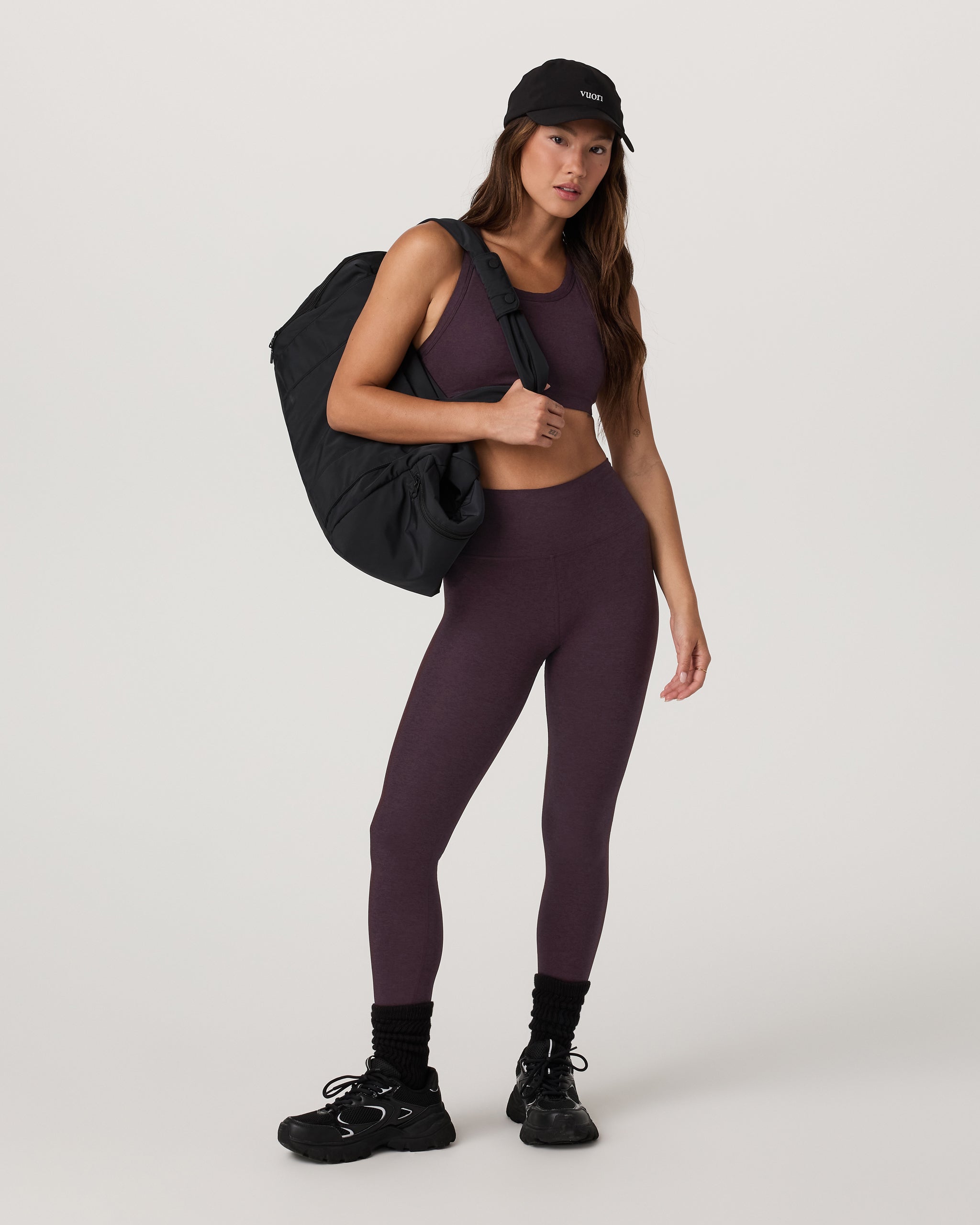 Elevation Racer Bra | Raisin Heather