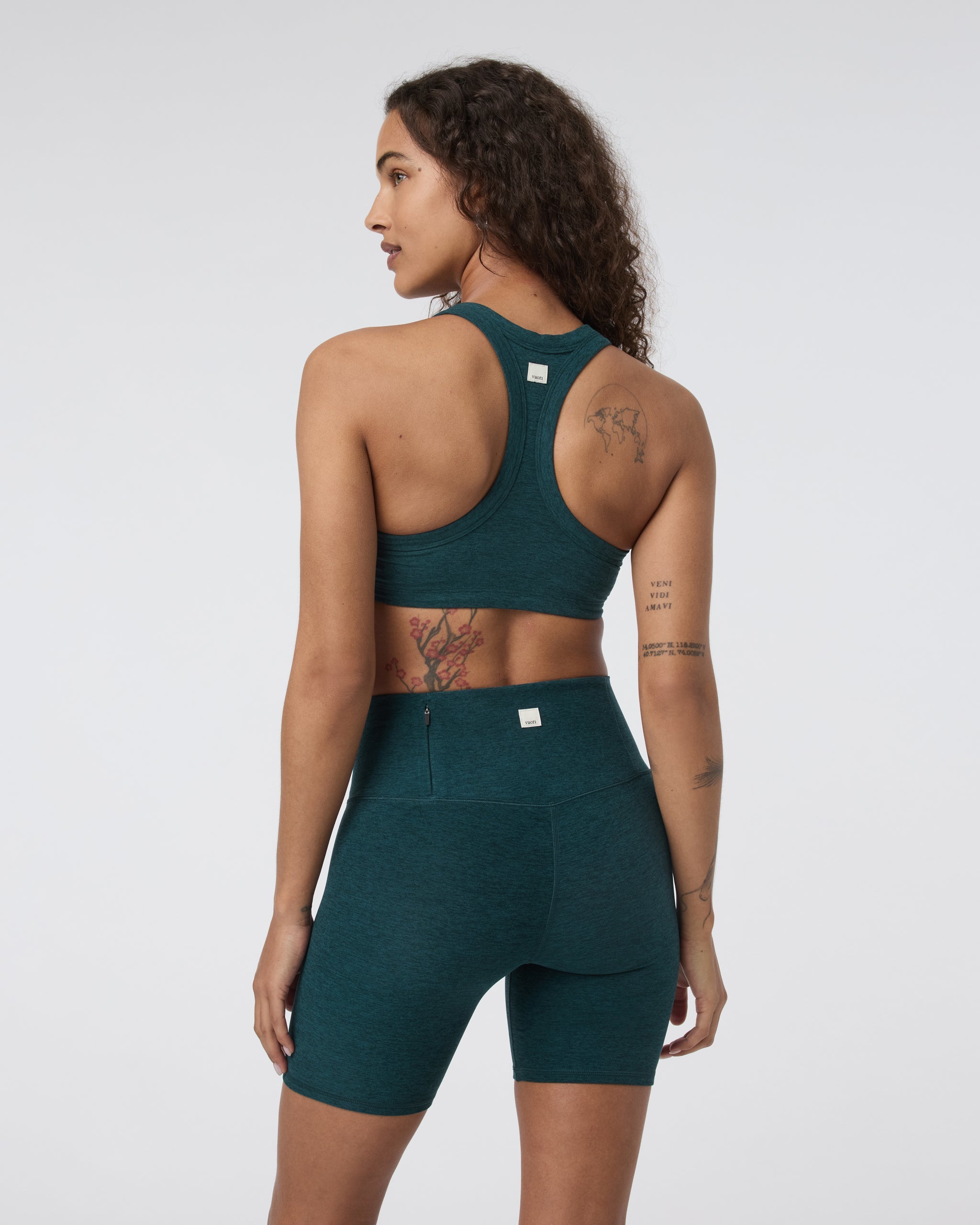 Elevation Racer Bra | Moss Heather