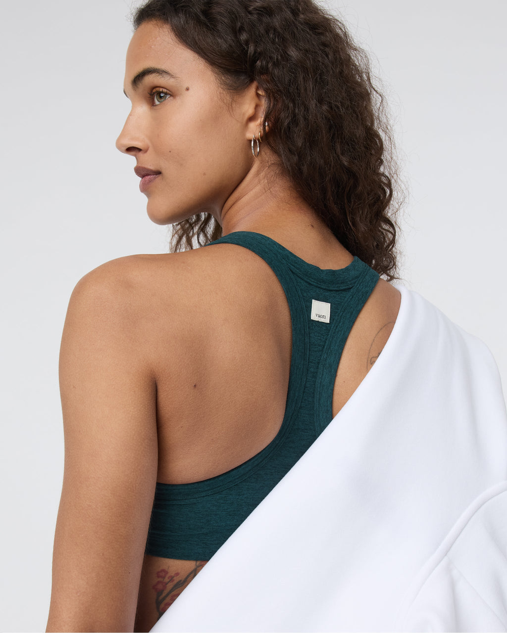 Elevation Racer Bra | Moss Heather