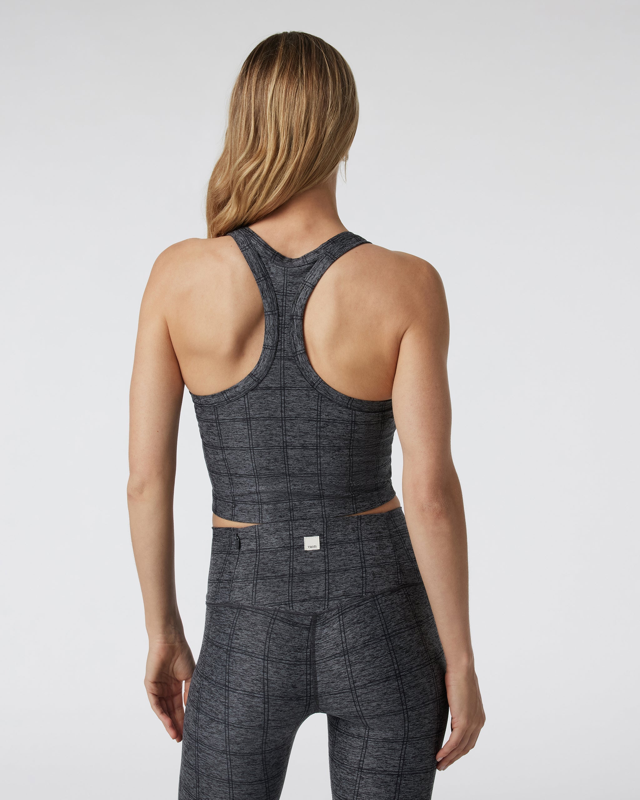 Elevation Racerback Tank | Charcoal Windowpane