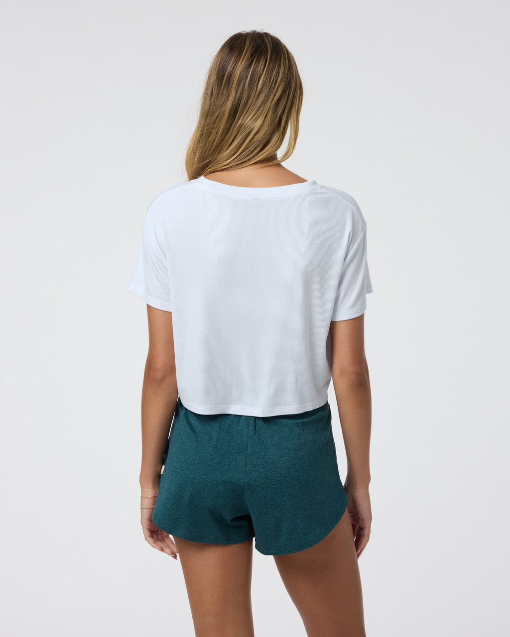 Short Sleeve Cove V Neck Tee | White