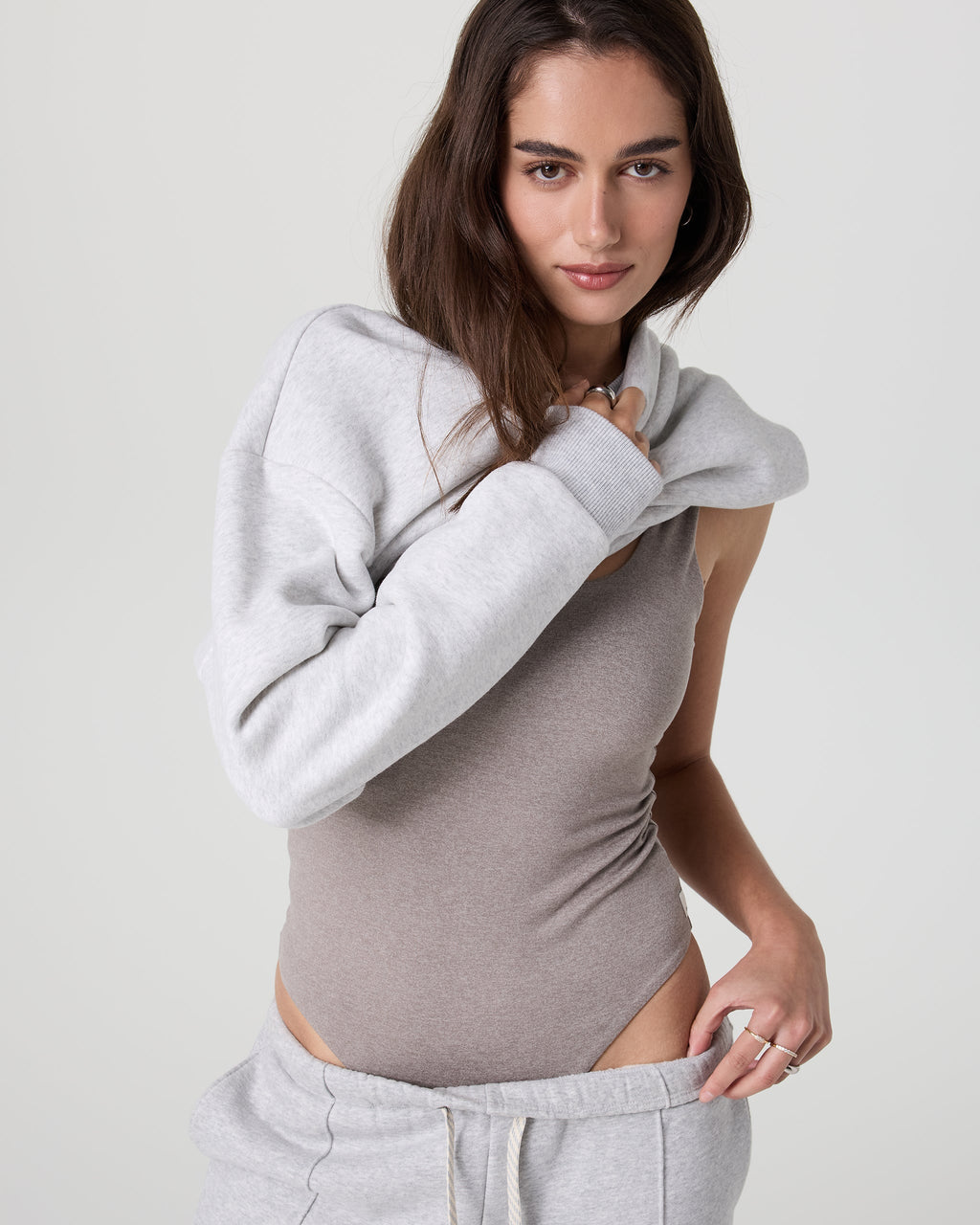 Sleeveless Halo Bodysuit | Cobblestone Heather