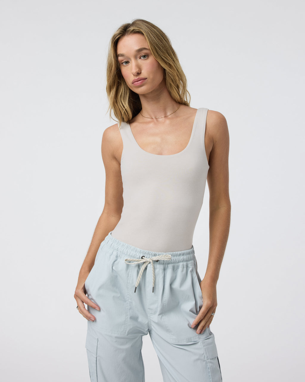 Sleeveless Halo Bodysuit | Ecru Heather