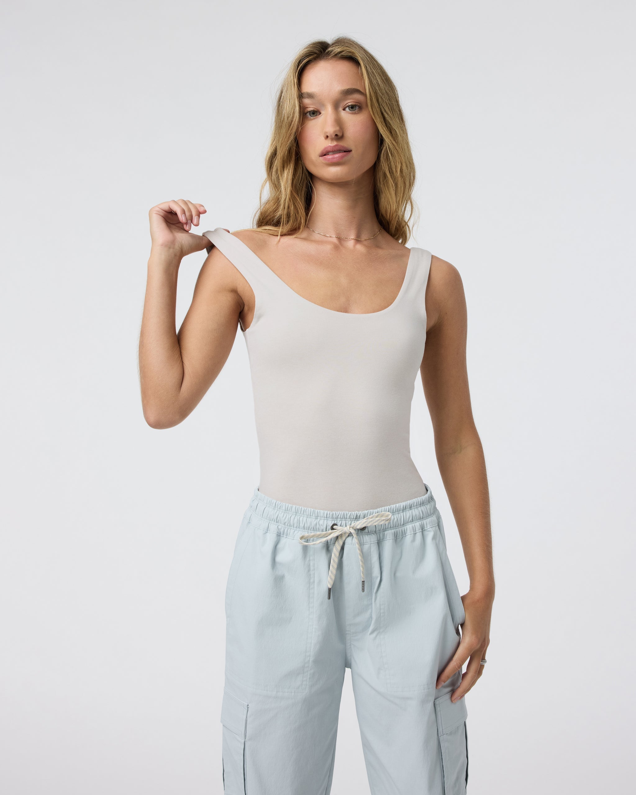 Sleeveless Halo Bodysuit | Ecru Heather