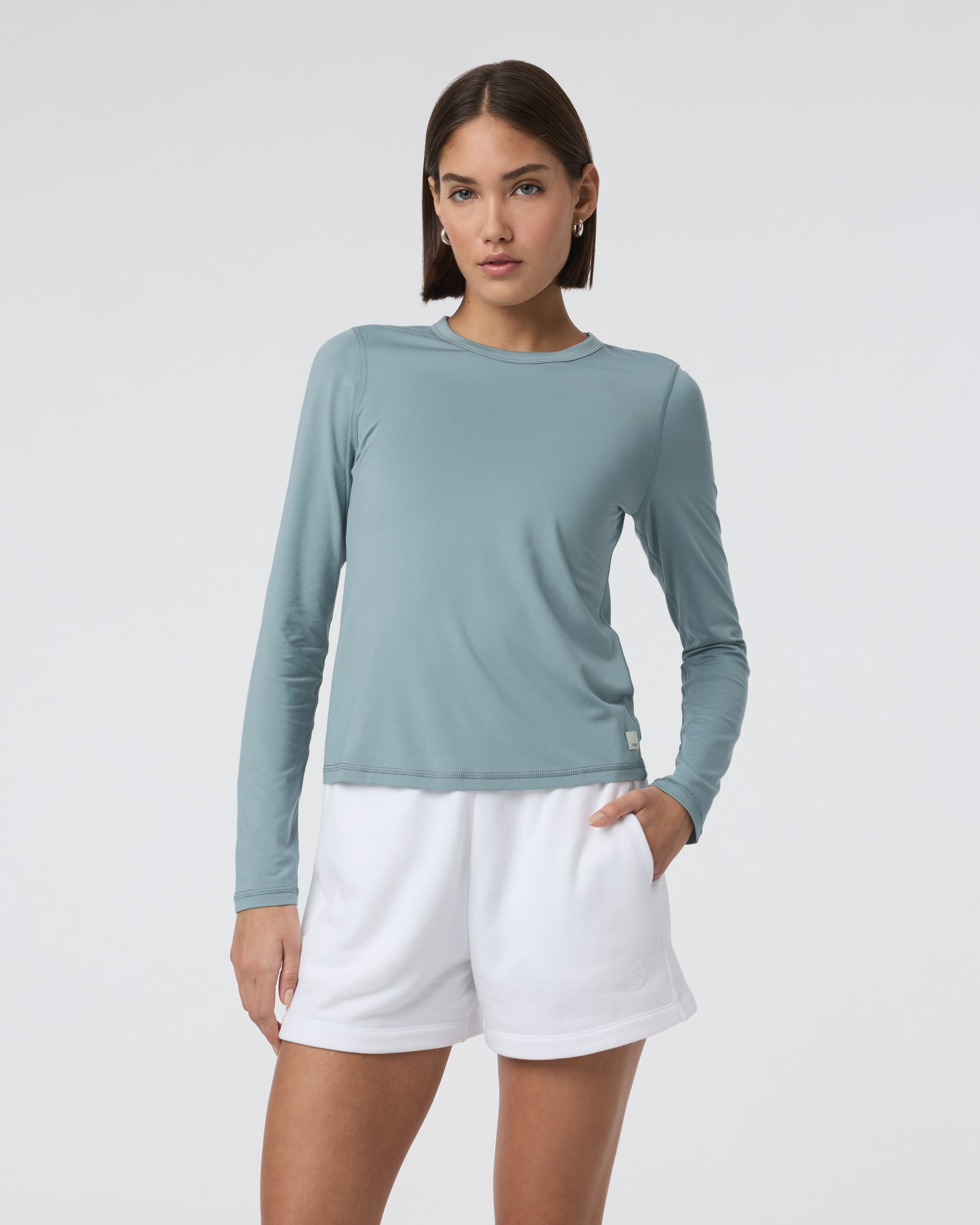 Long Sleeve Lux Crew Tee | Mist