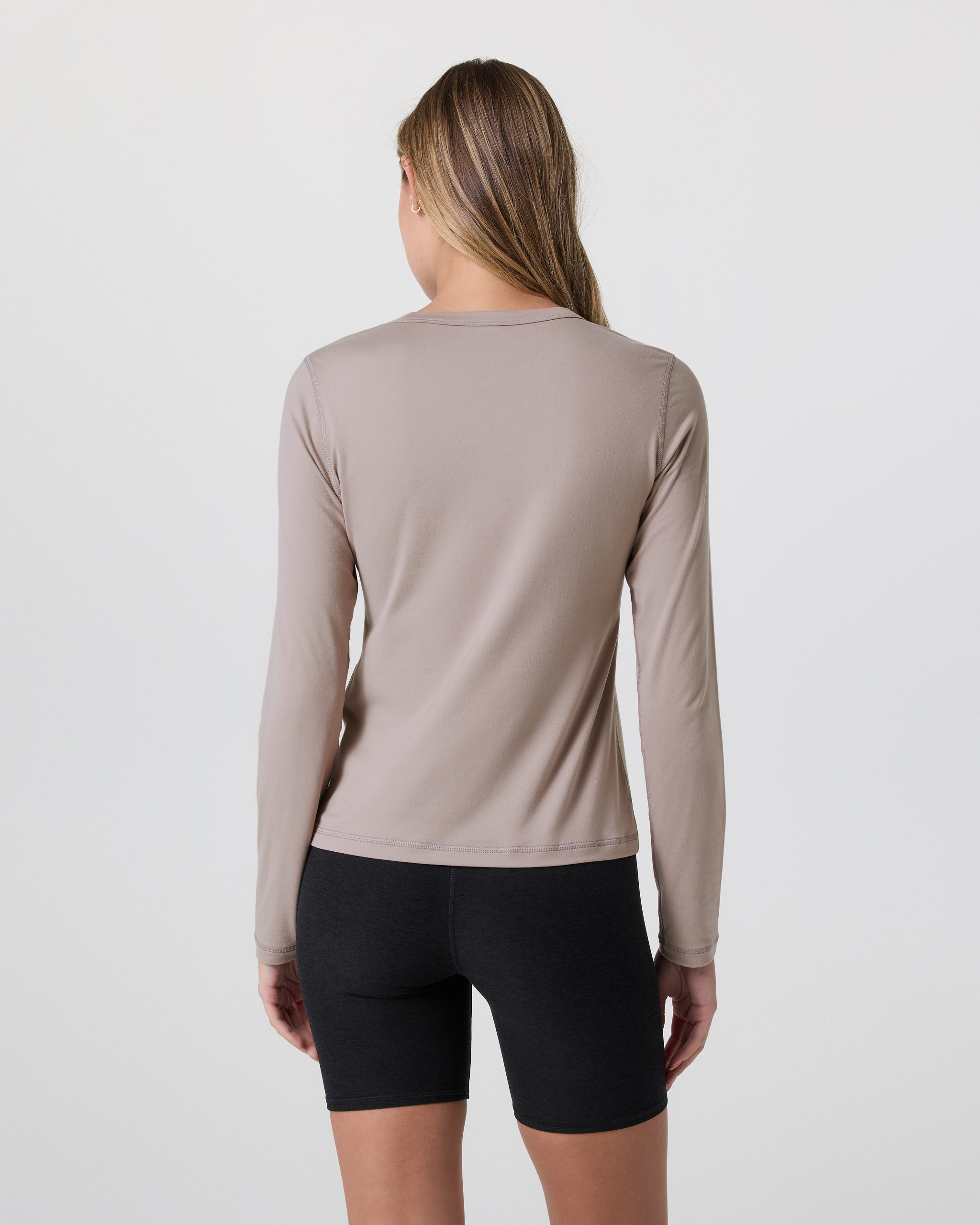 Long Sleeve Lux Crew Tee | Pebble