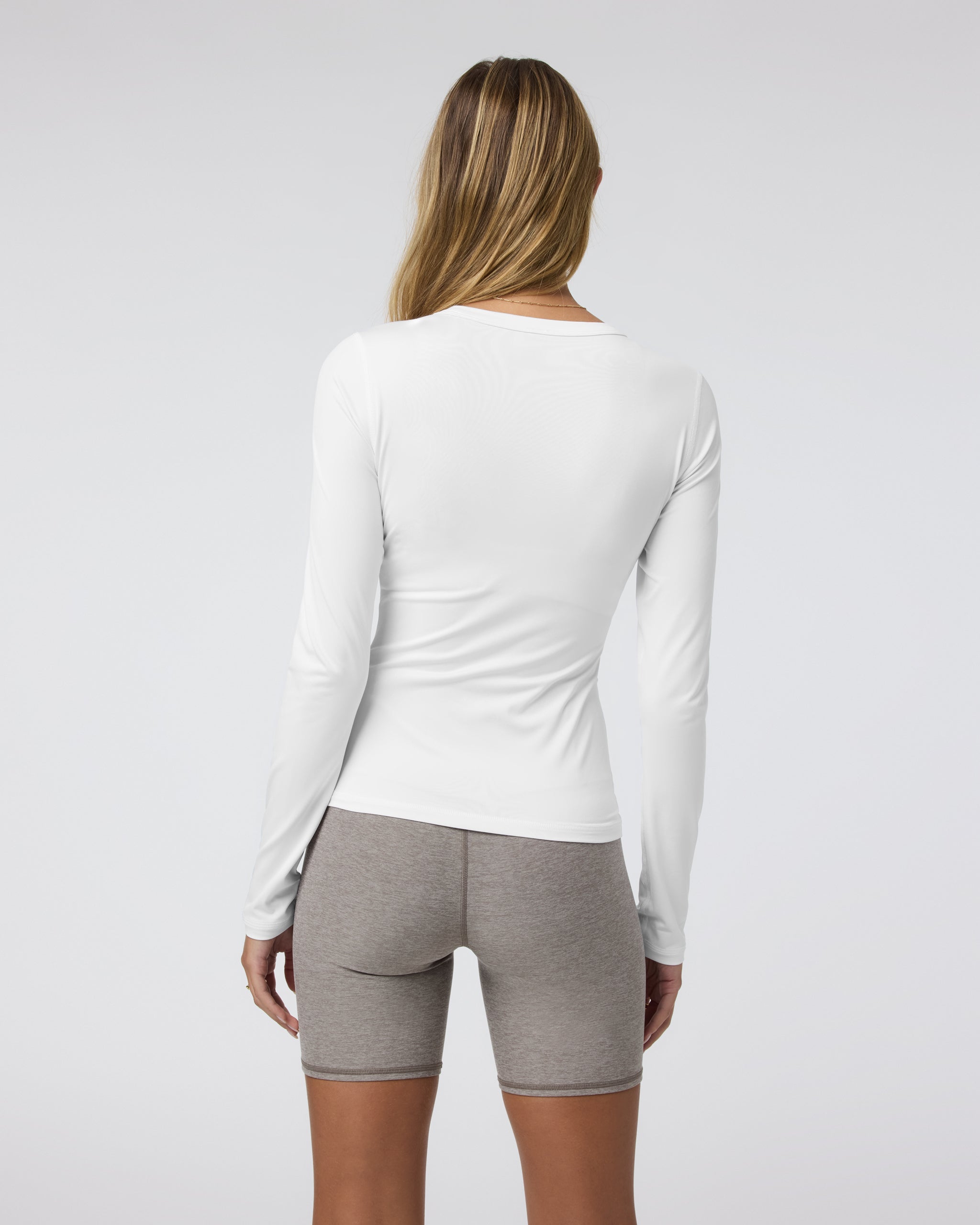 Long Sleeve Lux Crew Tee | White