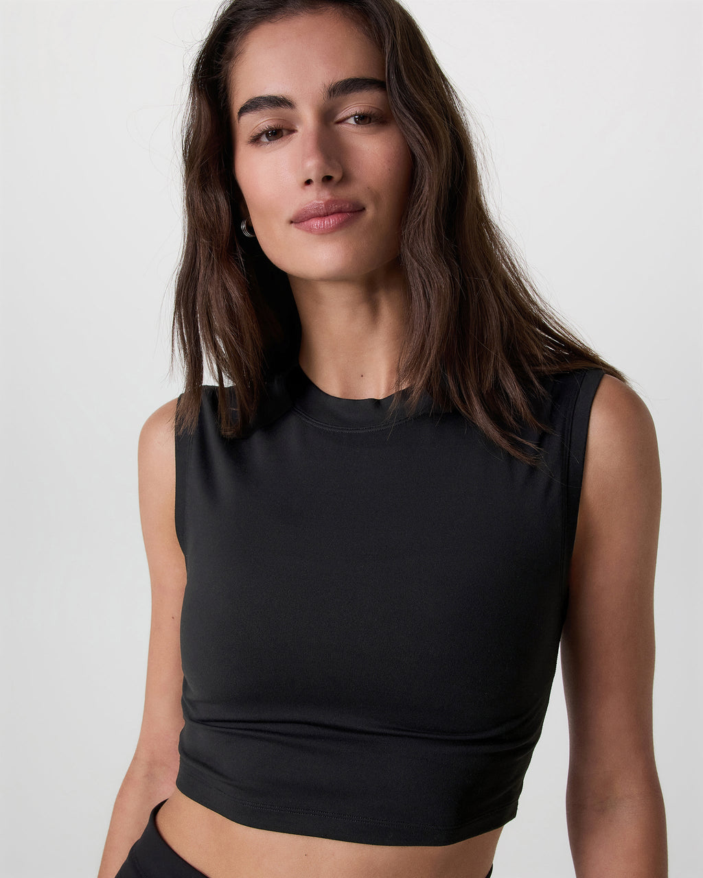 Halo Reina Crop Tank | Solid Black